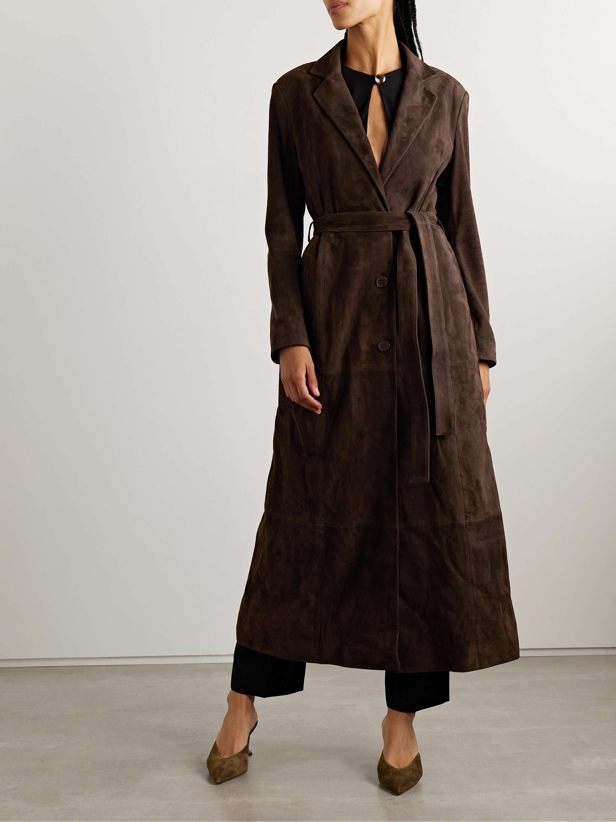 Vesper Belted Suede Coat