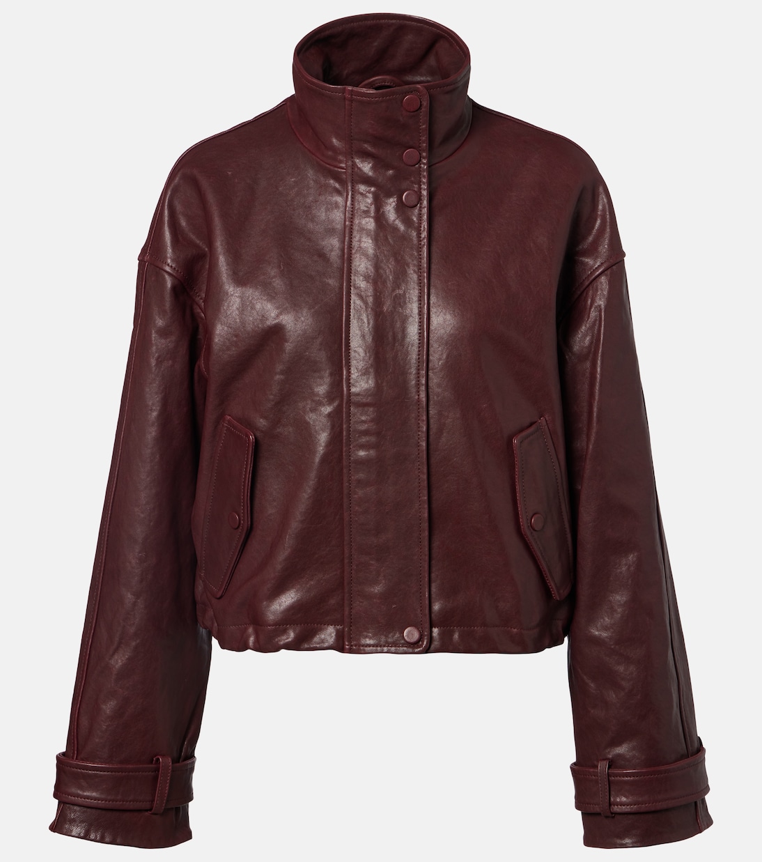 Bateman Cropped Leather Jacket
