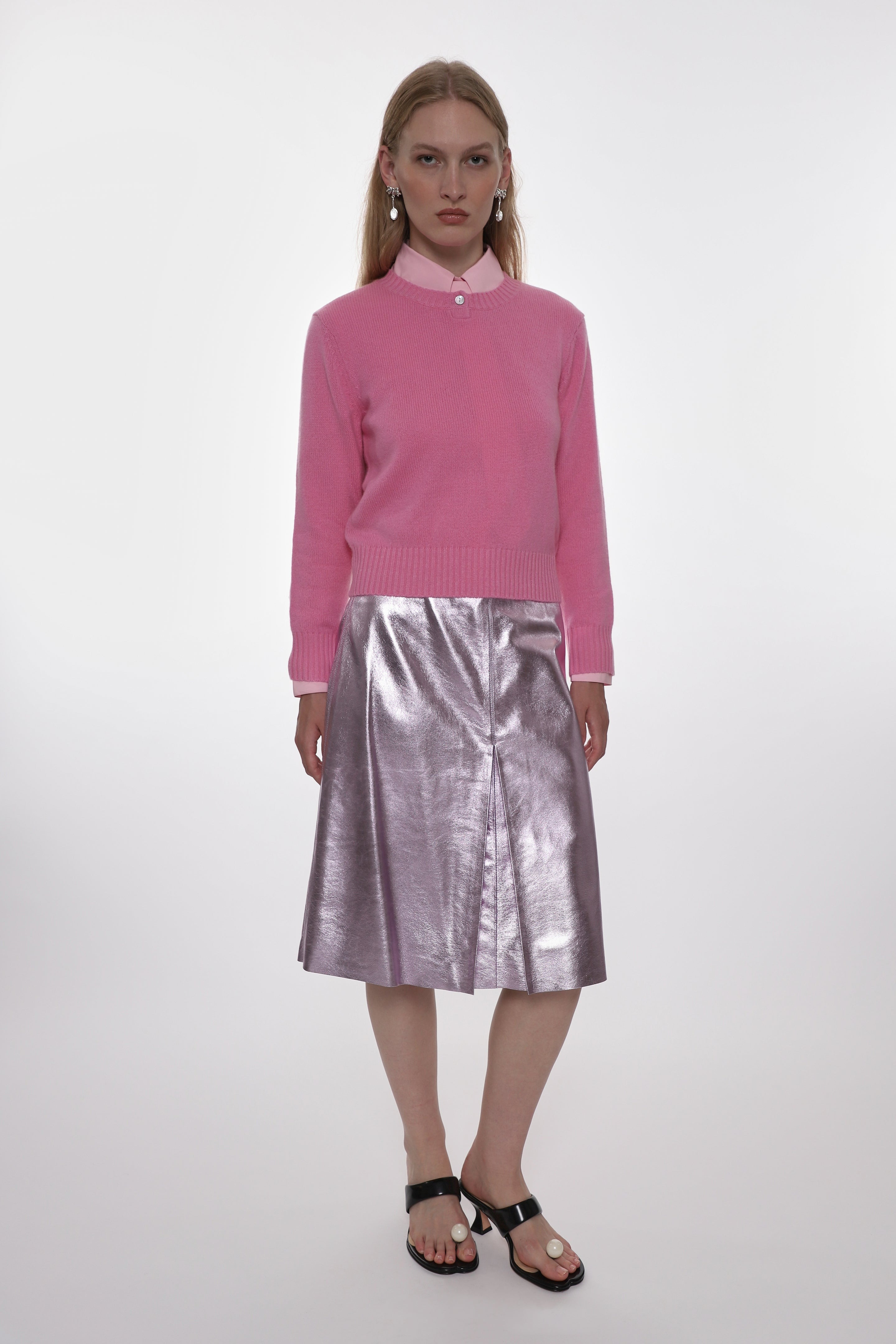 Sandy Liang Pinkie Metallic Skirt