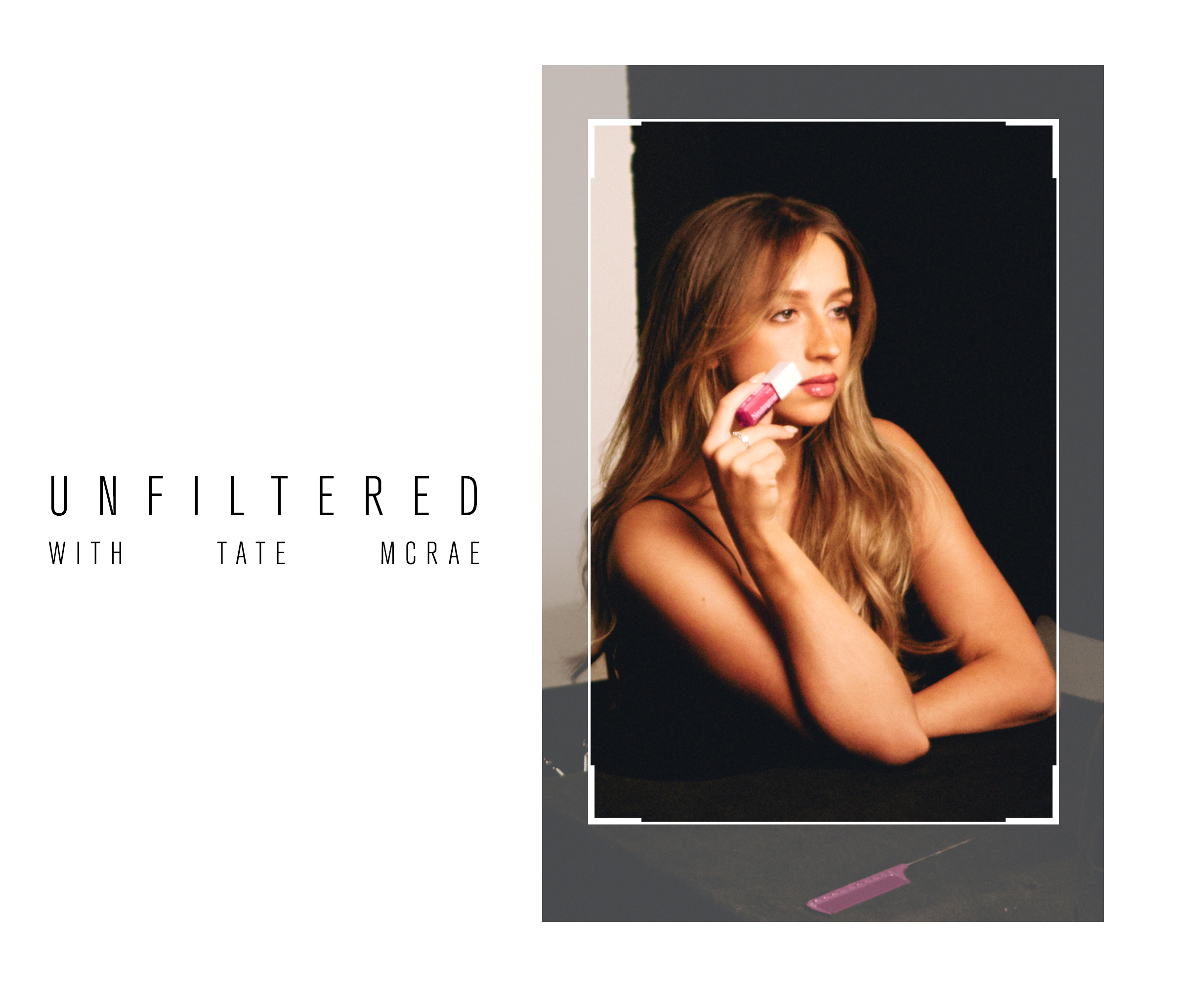 Tate McRae poses with Neutrogena&#039;s Hydro Boost Lip Oil.