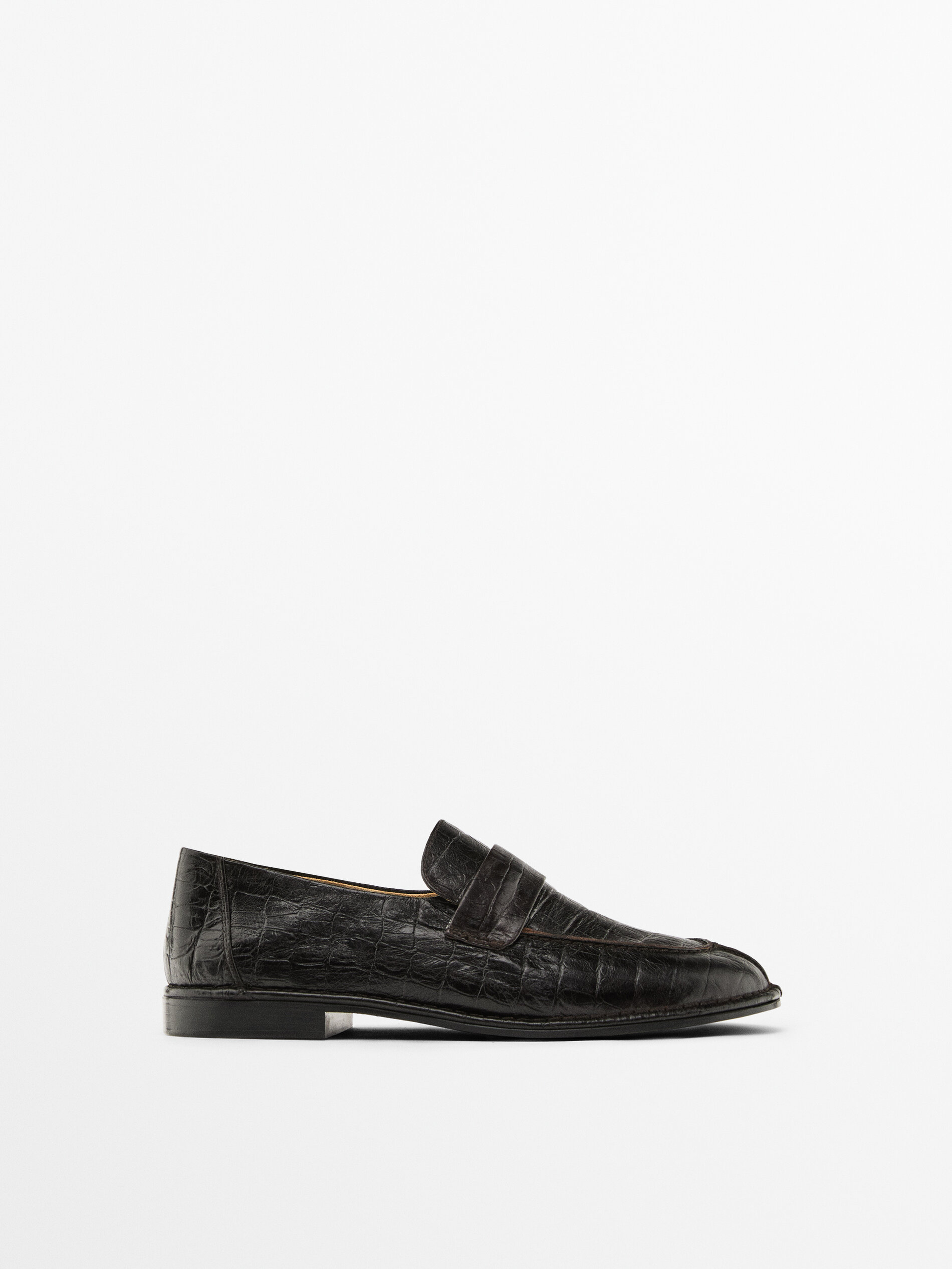 Mock Croc Embossed Loafers