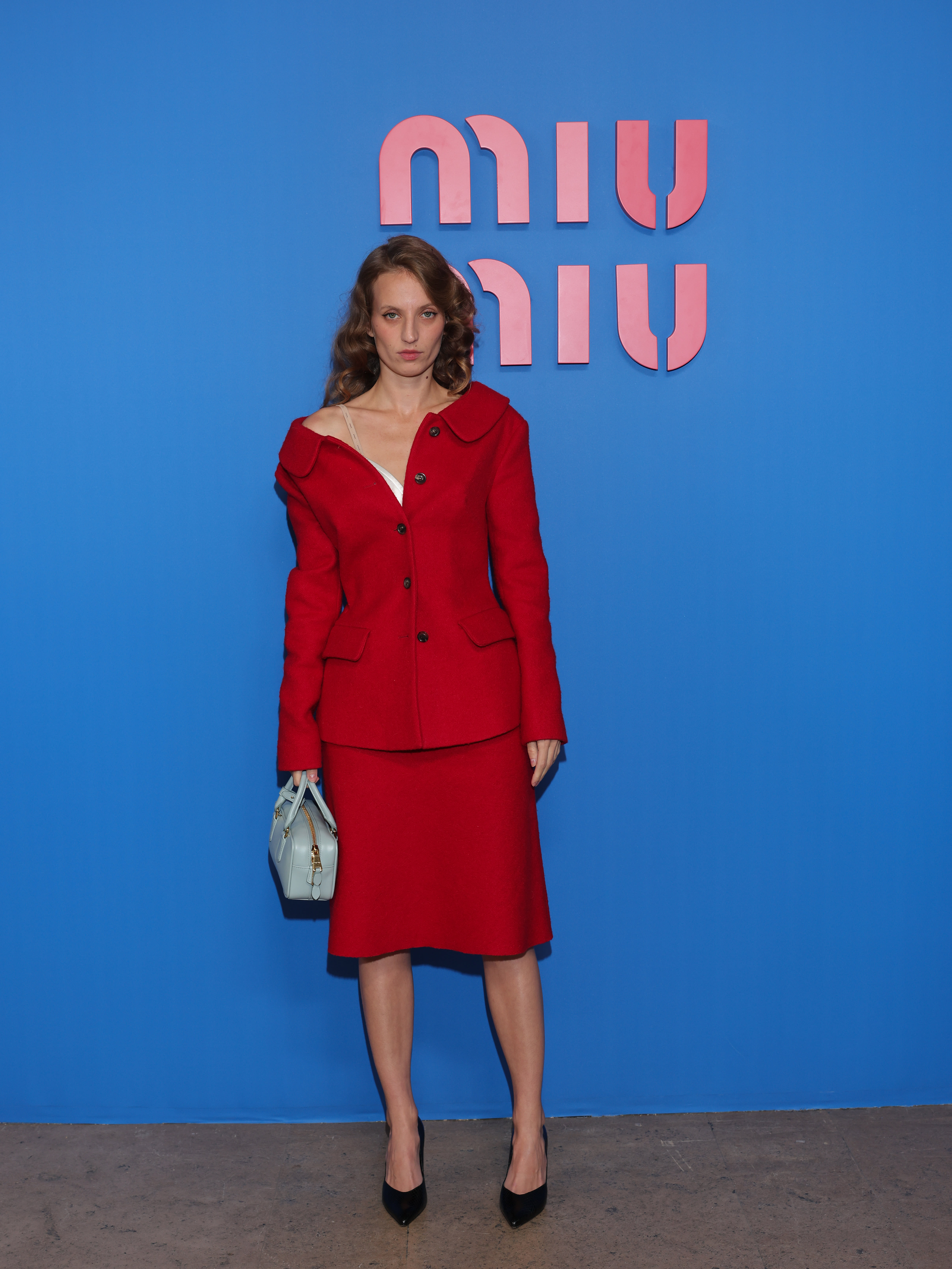 Celebrity attending Miu Miu spring/summer 2026 show.