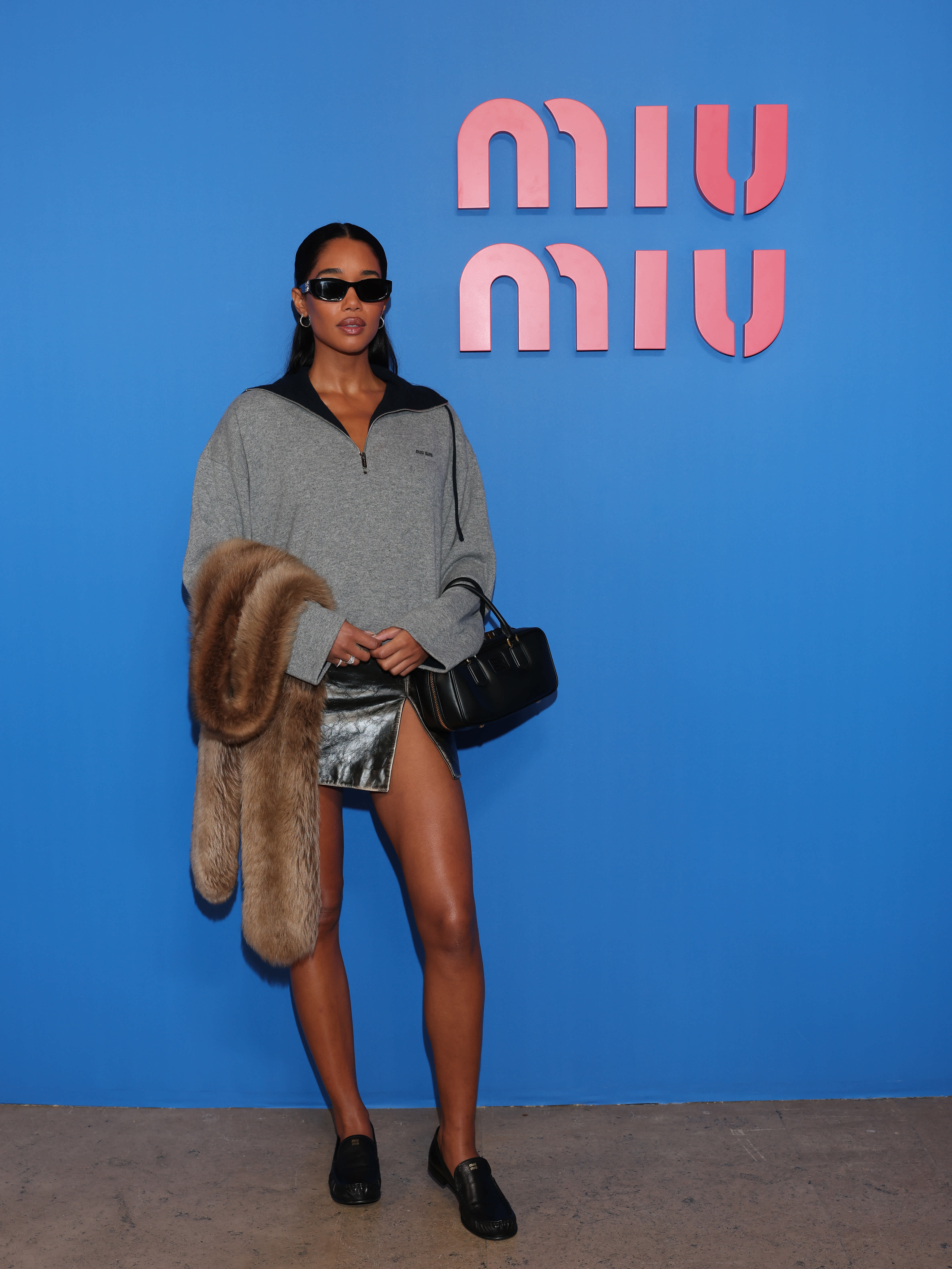 Celebrity attending Miu Miu spring/summer 2026 show.
