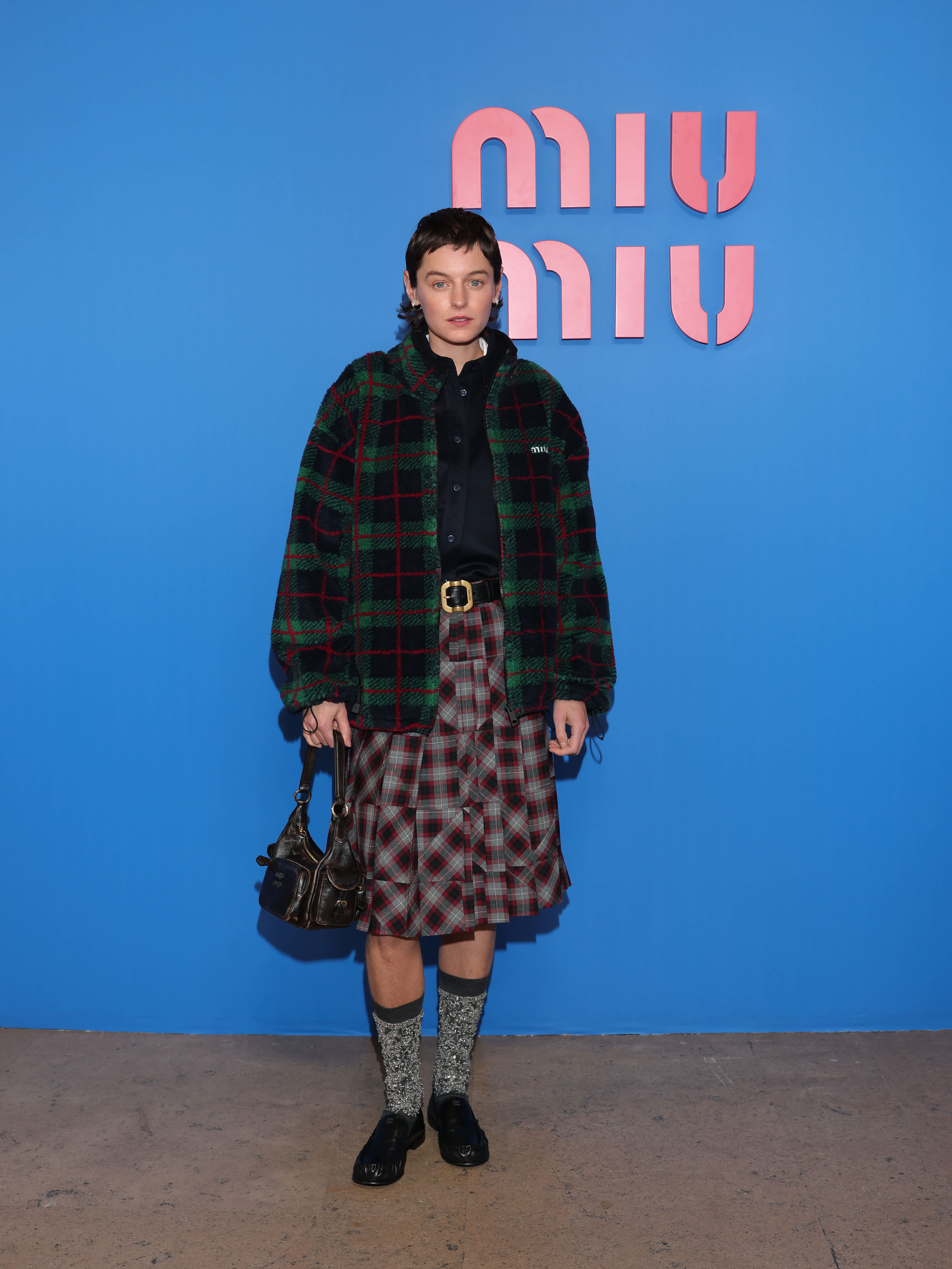 Celebrity attending Miu Miu spring/summer 2026 show.