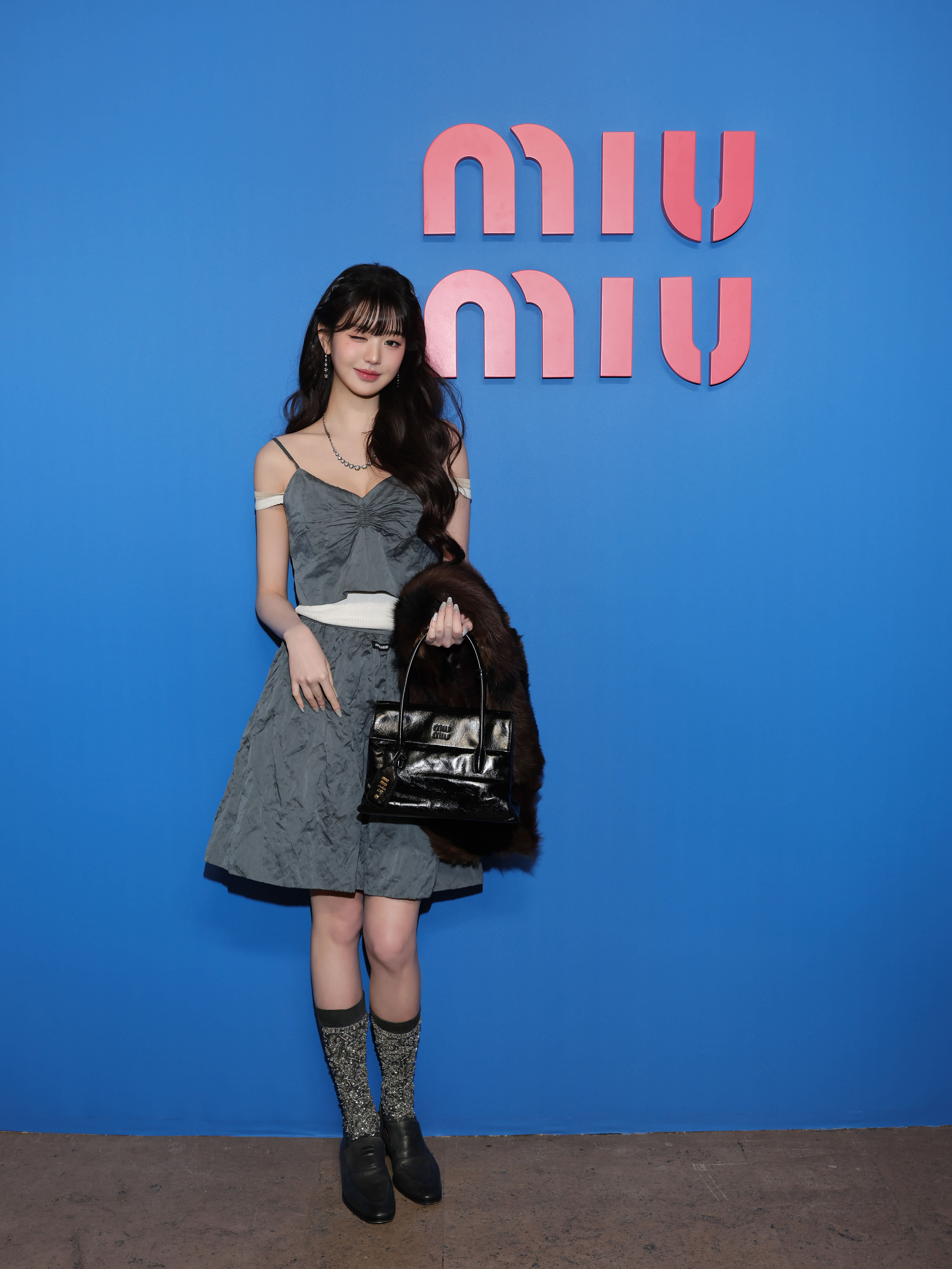 Celebrity attending Miu Miu spring/summer 2026 show.