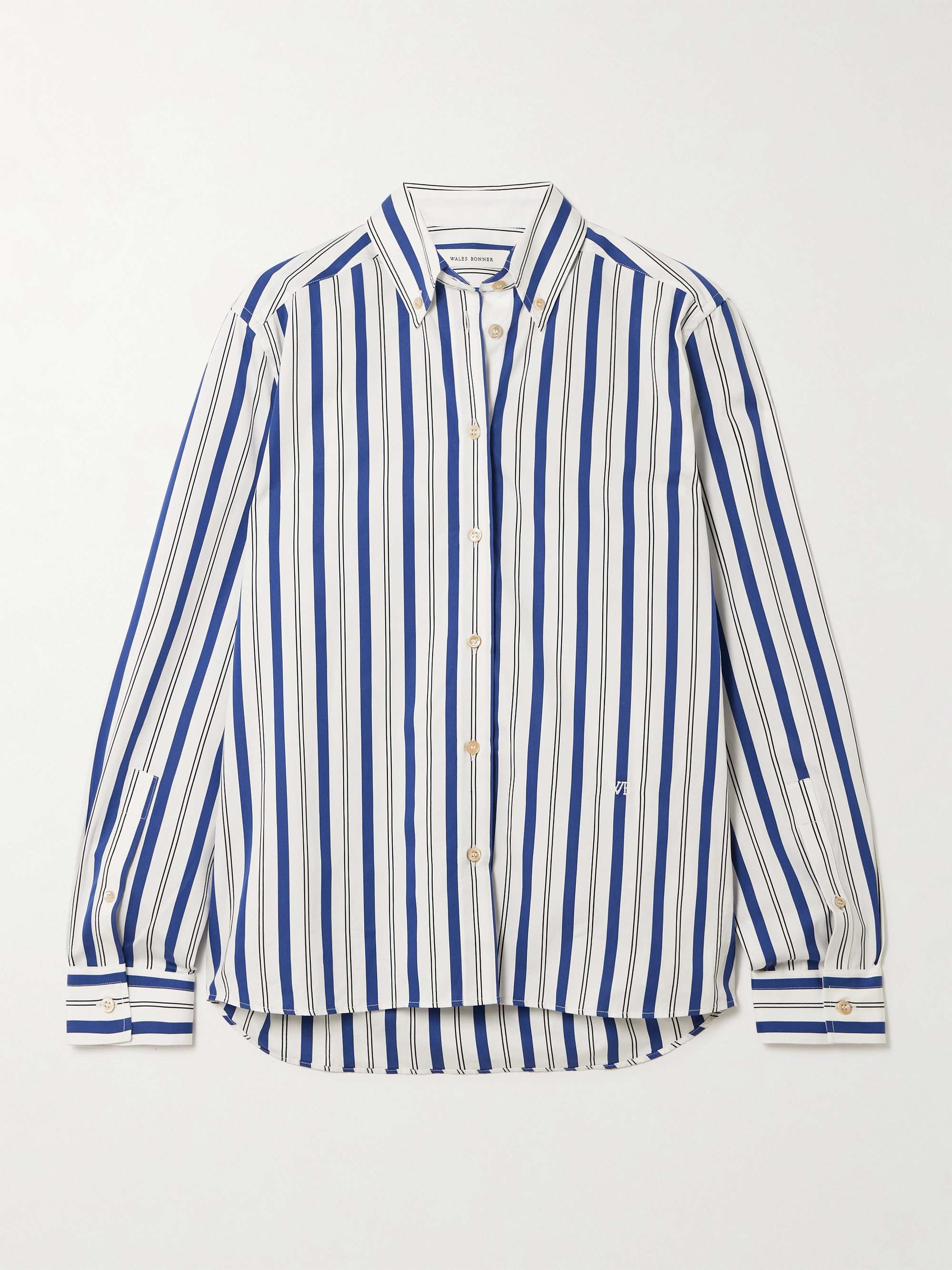 Daylight Embroidered Striped Cotton-Poplin Shirt
