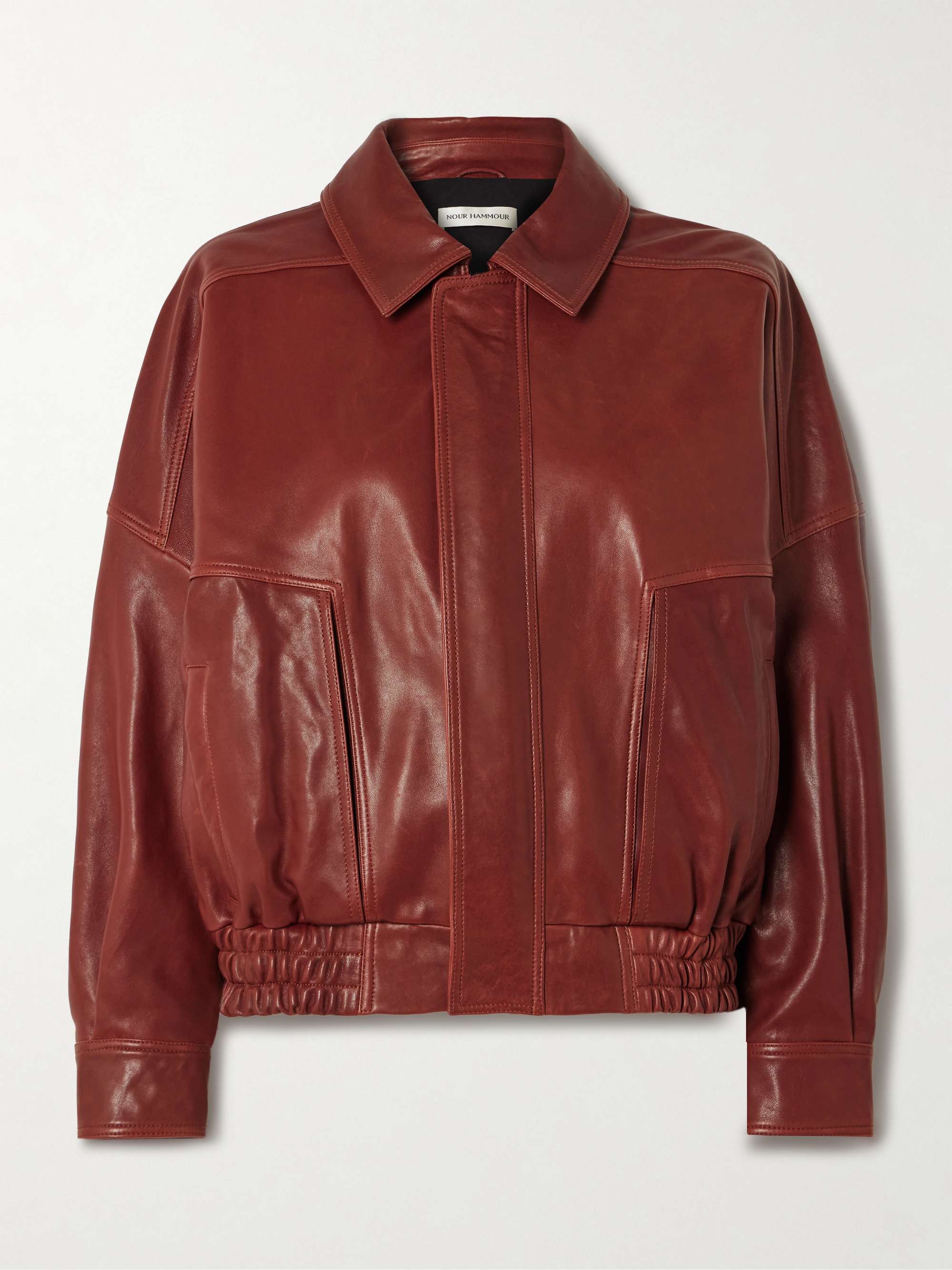 Dalma Paneled Leather Bomber Jacket