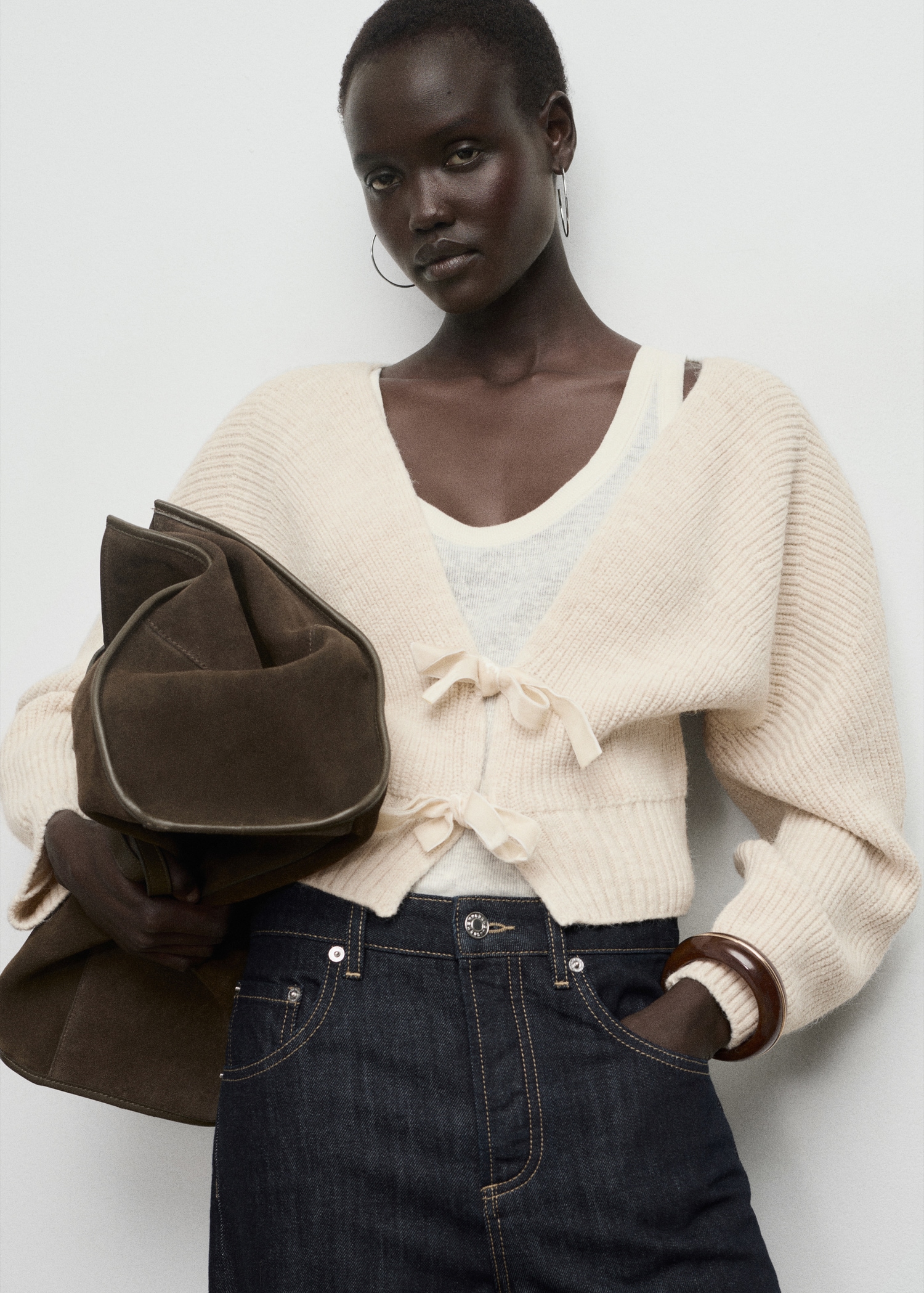 V-Neck Cardigan With Bows - Women | Mango Usa