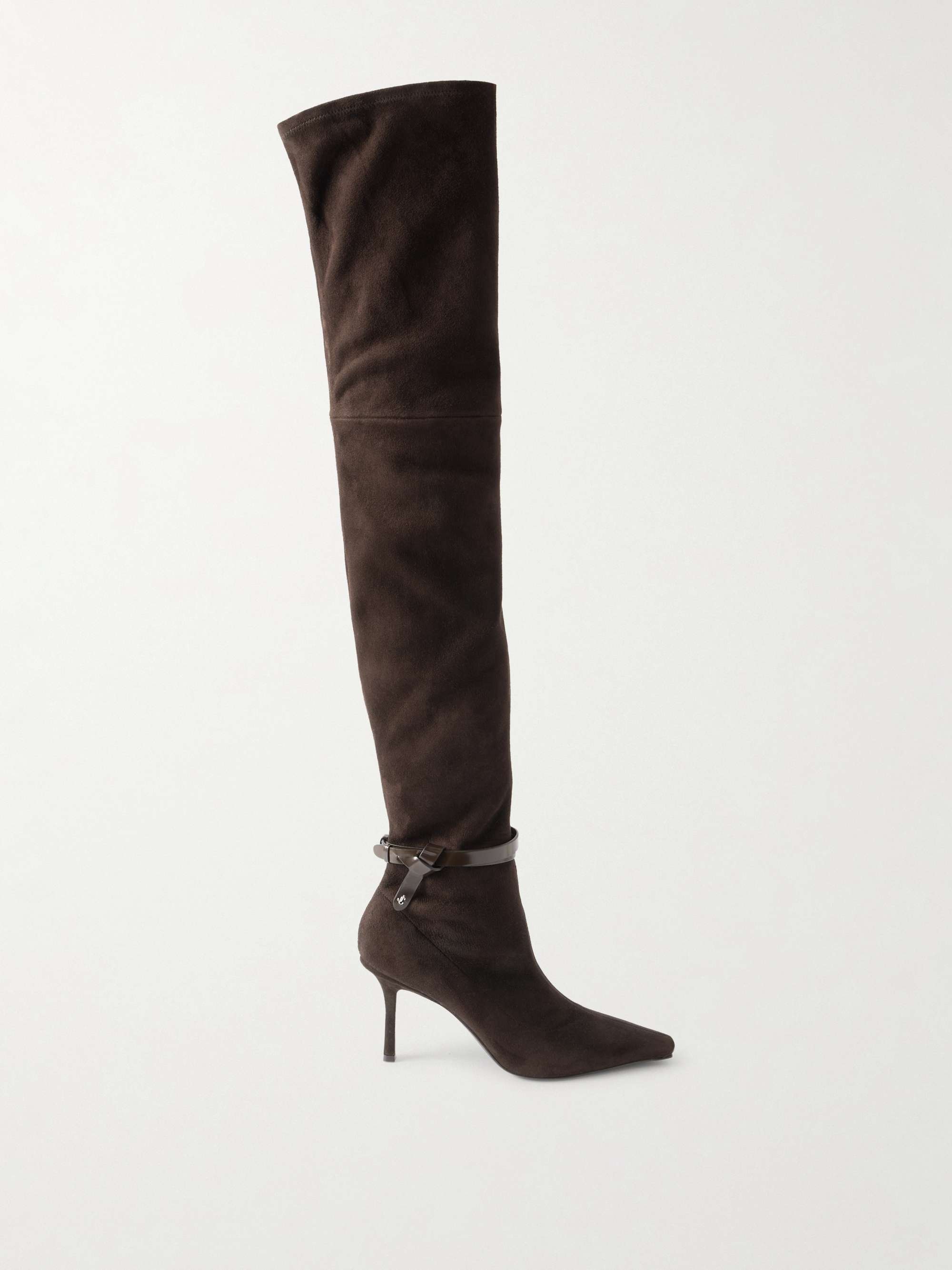 Camie 85 Leather-Trimmed Suede Over-The-Knee Boots