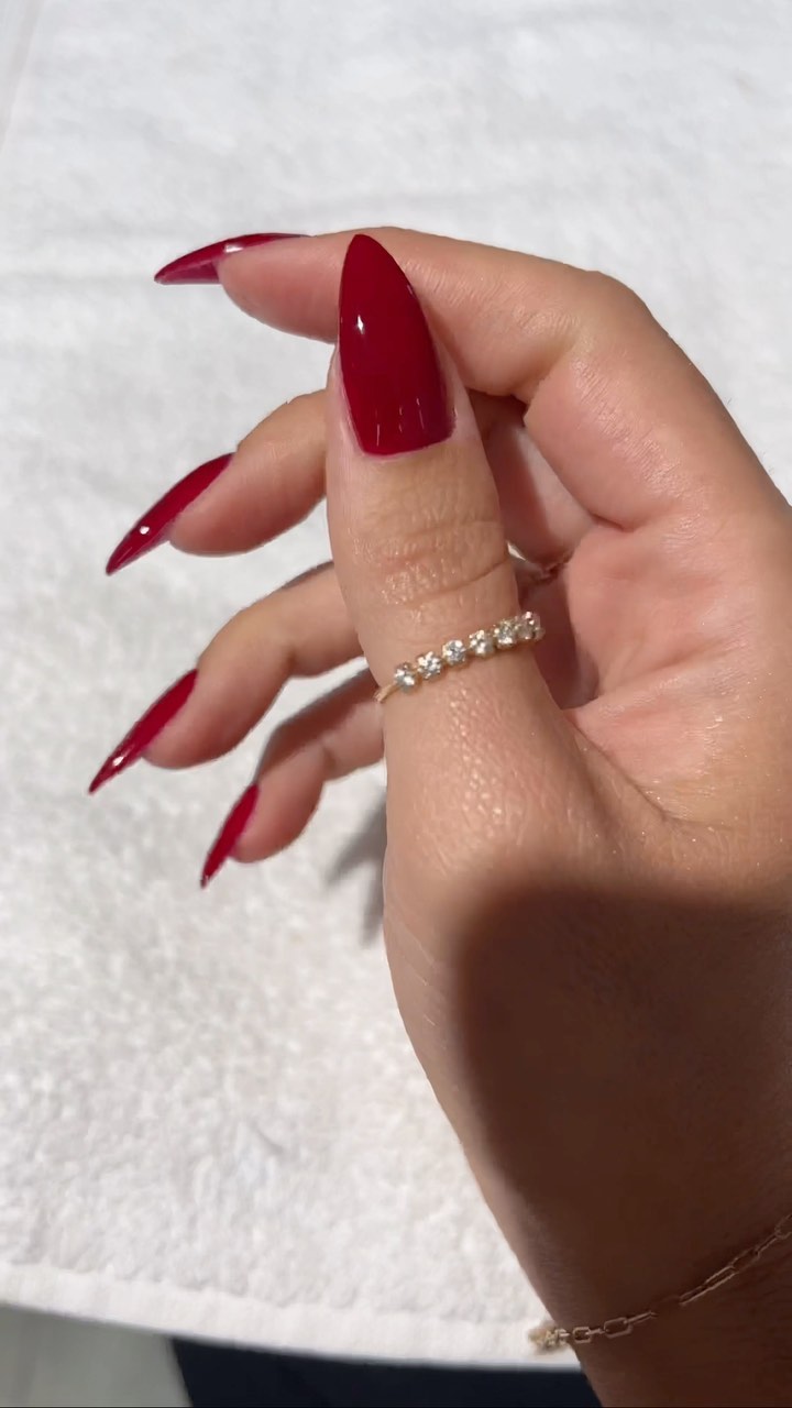 Long almond nails with OPI Malaga Wine nail polish