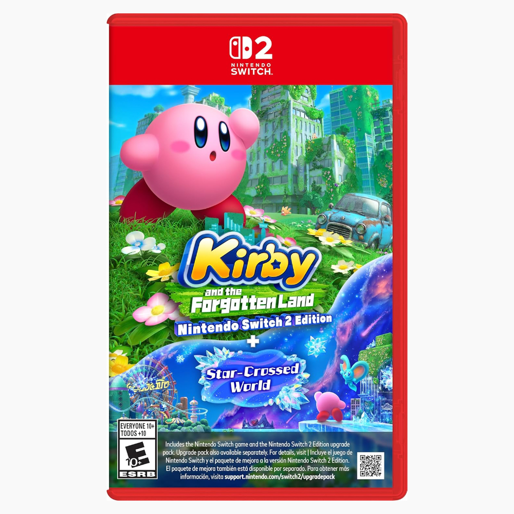 Kirby and the Forgotten Land Plus Star-Crossed World's case on a plain white background.
