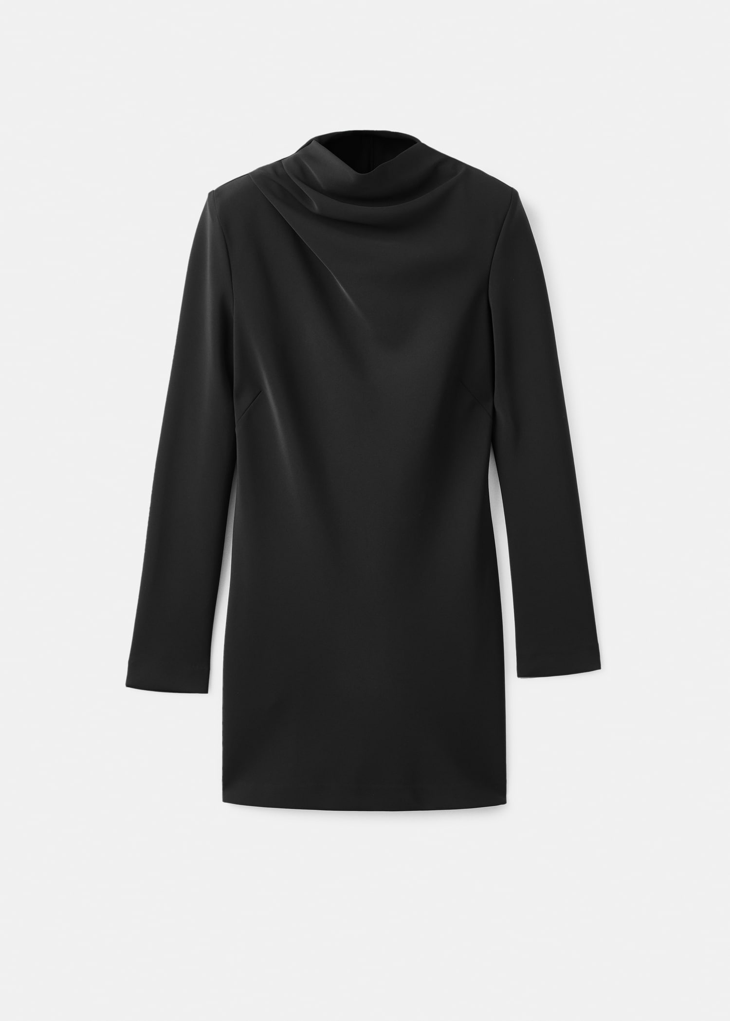 Long-Sleeved Dress With Draped Neck - Women | Mango United Kingdom