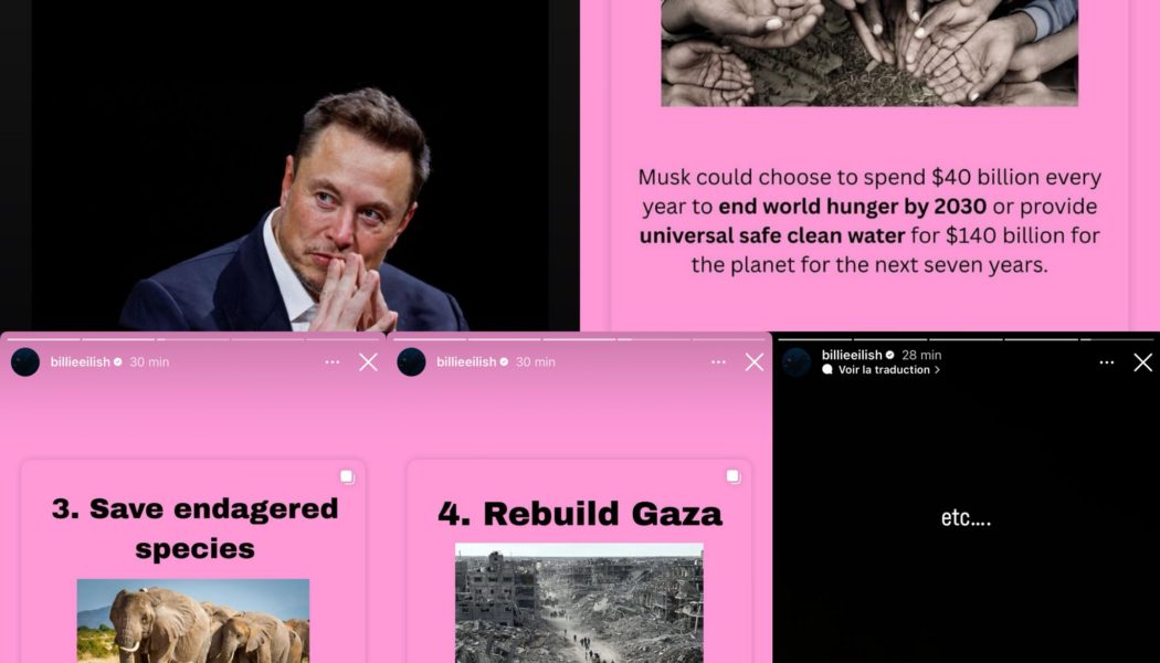 Billie Eilish Calls Elon Musk a "F*cking Pathetic P*ssy Bitch Coward"