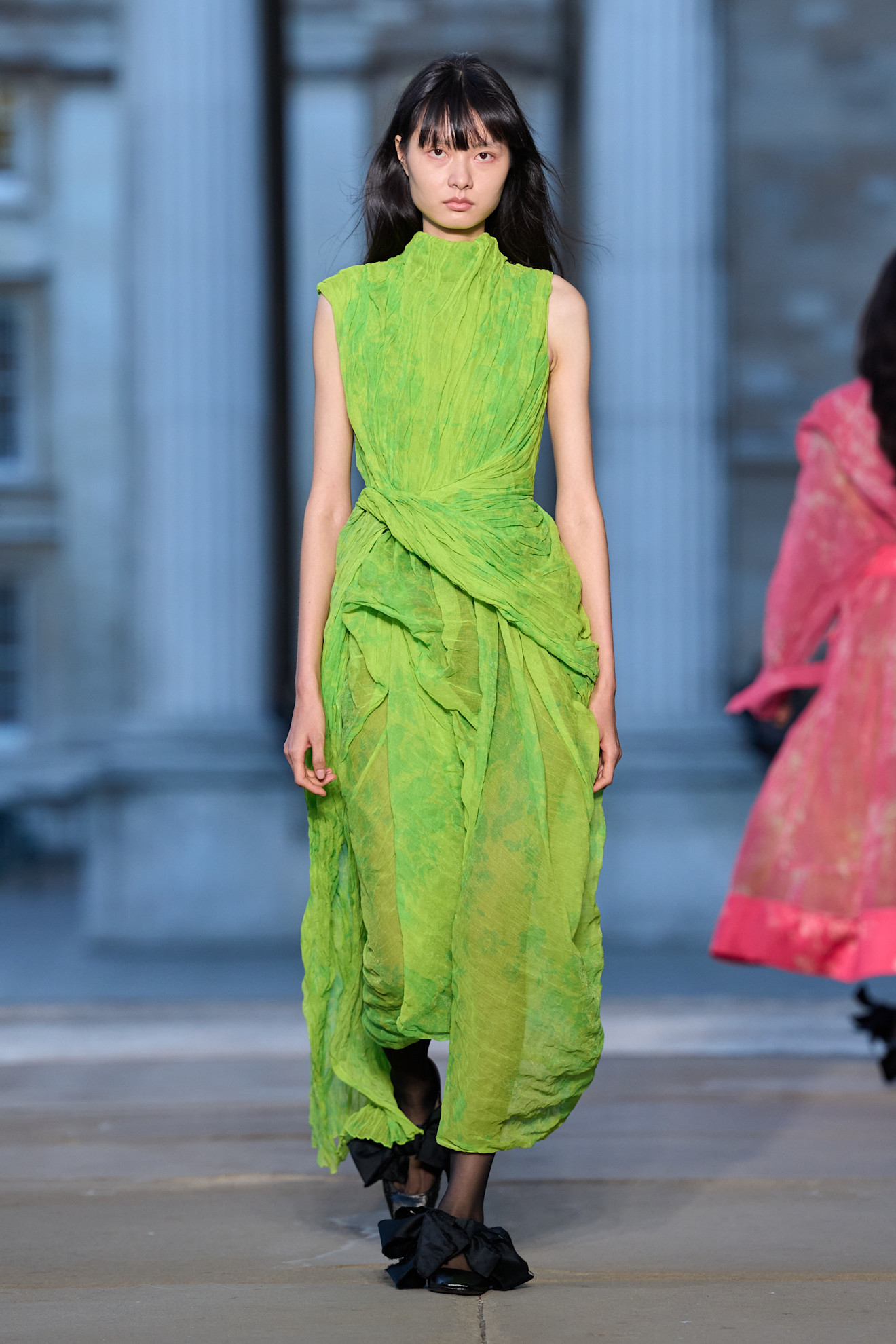 Erdem S/S 26 runway, acid green color trend