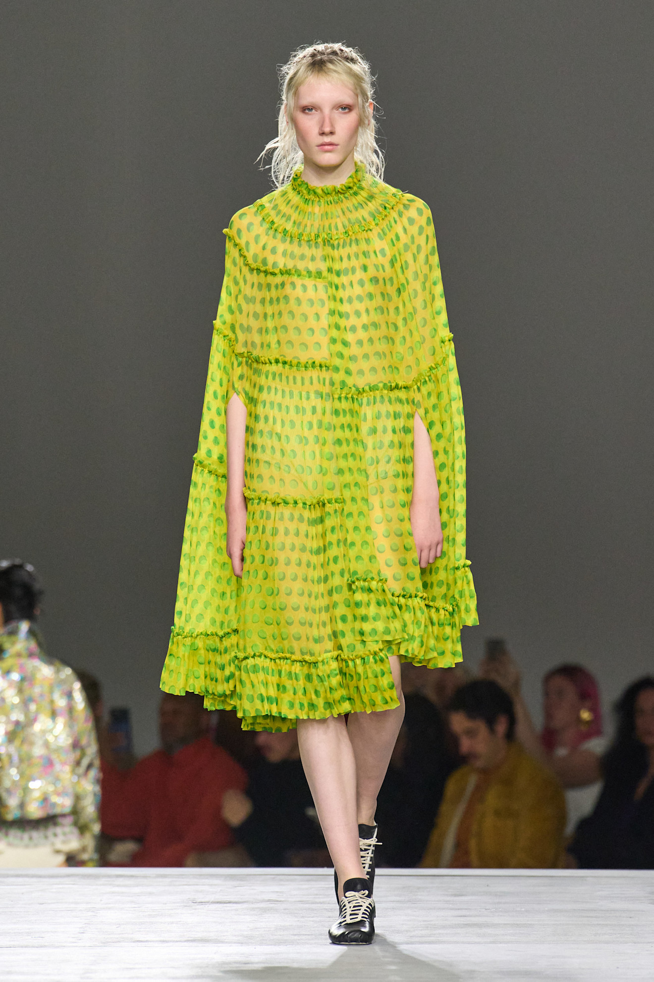 Dries Van Noten S/S 26 runway, acid green color trend