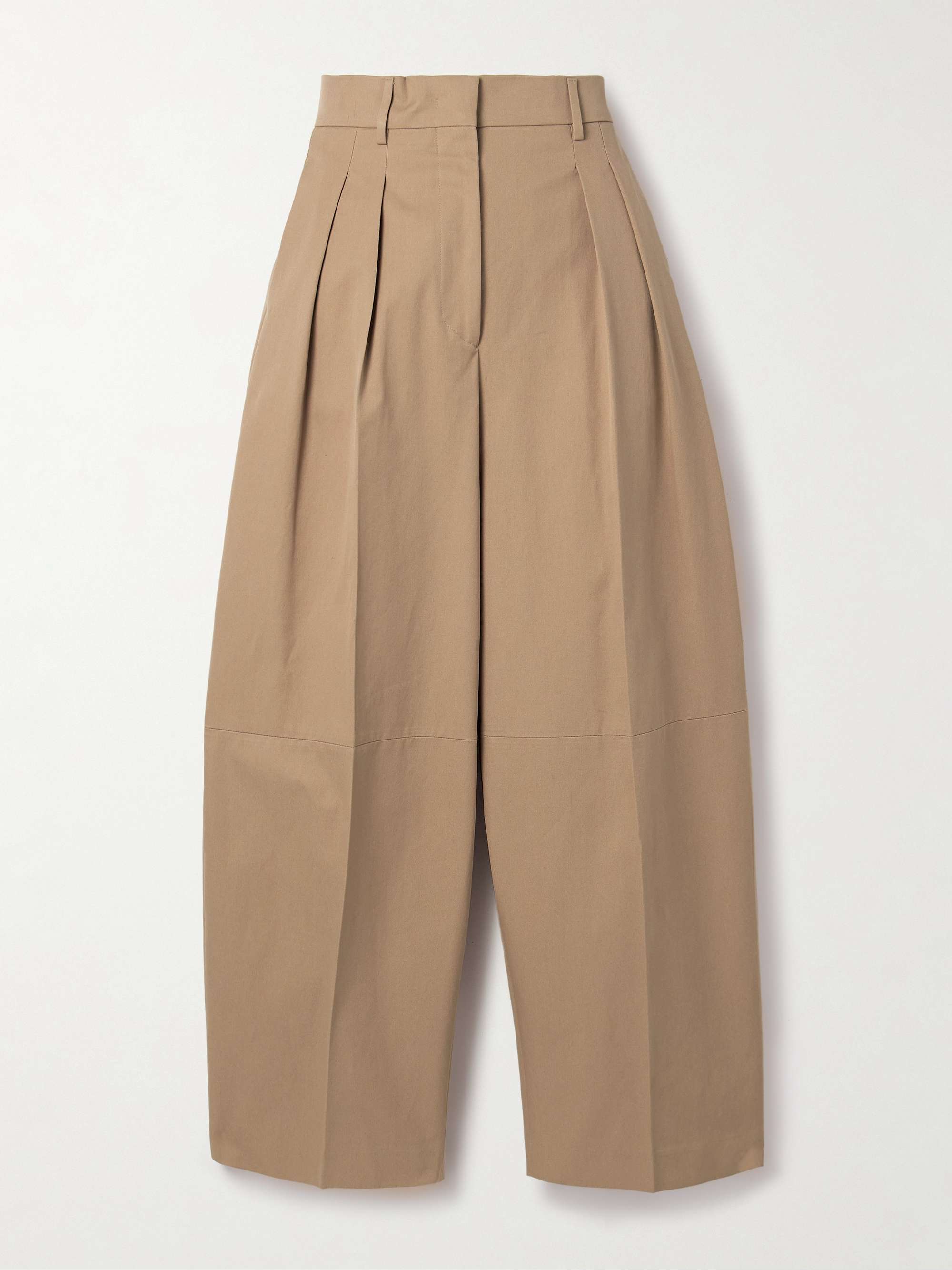 Dash Pleated Cotton-Twill Barrel-Leg Pants