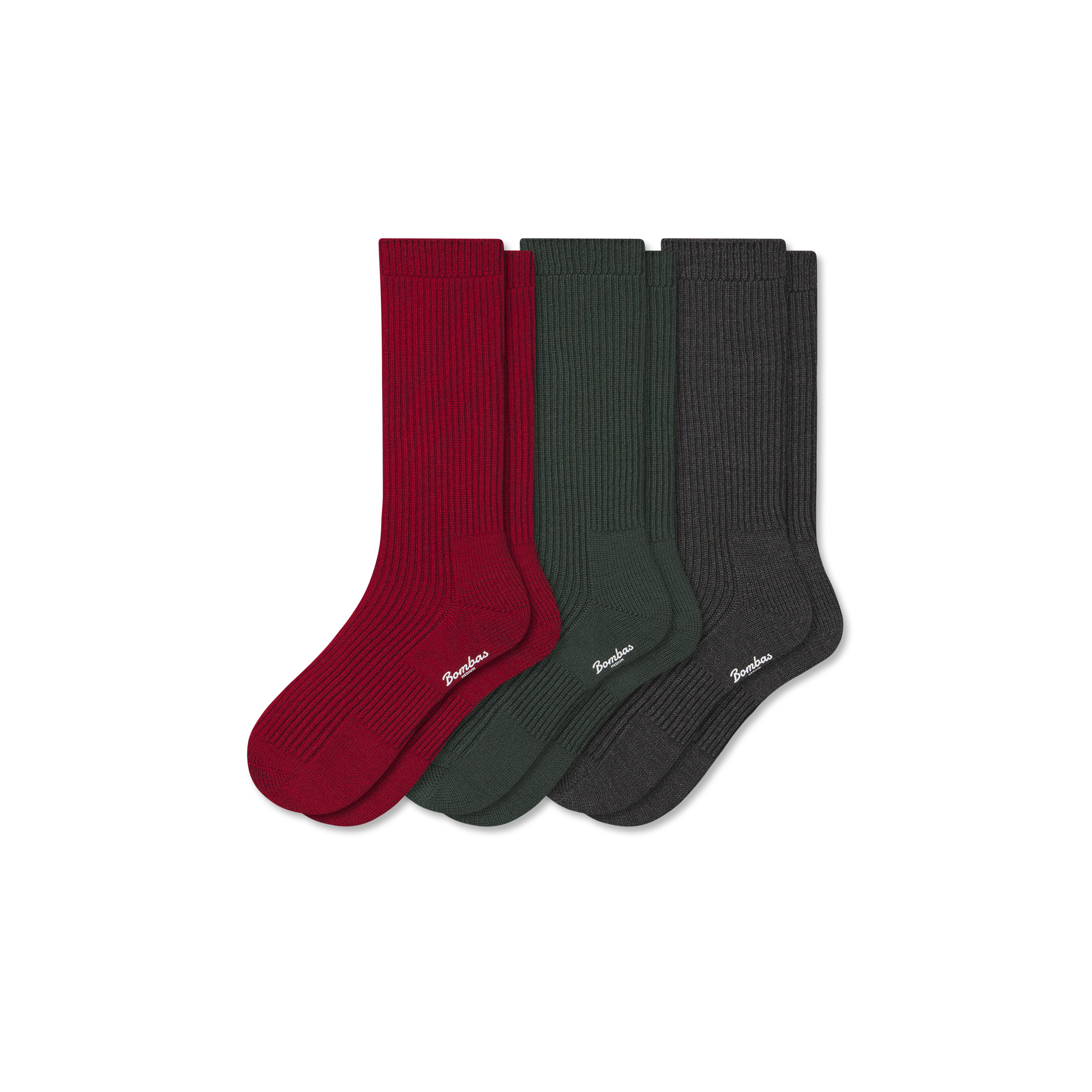 Men&#039;s Merino Cashmere Blend Fine Rib Calf Sock 3-Pack