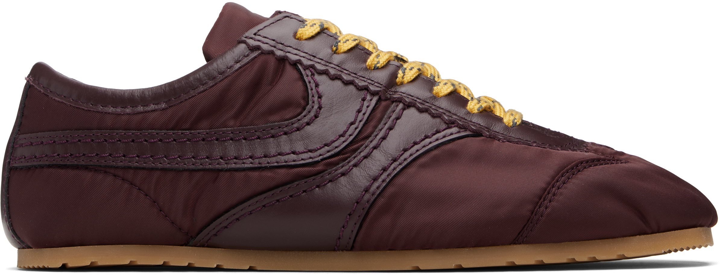 Burgundy Nylon Sneakers