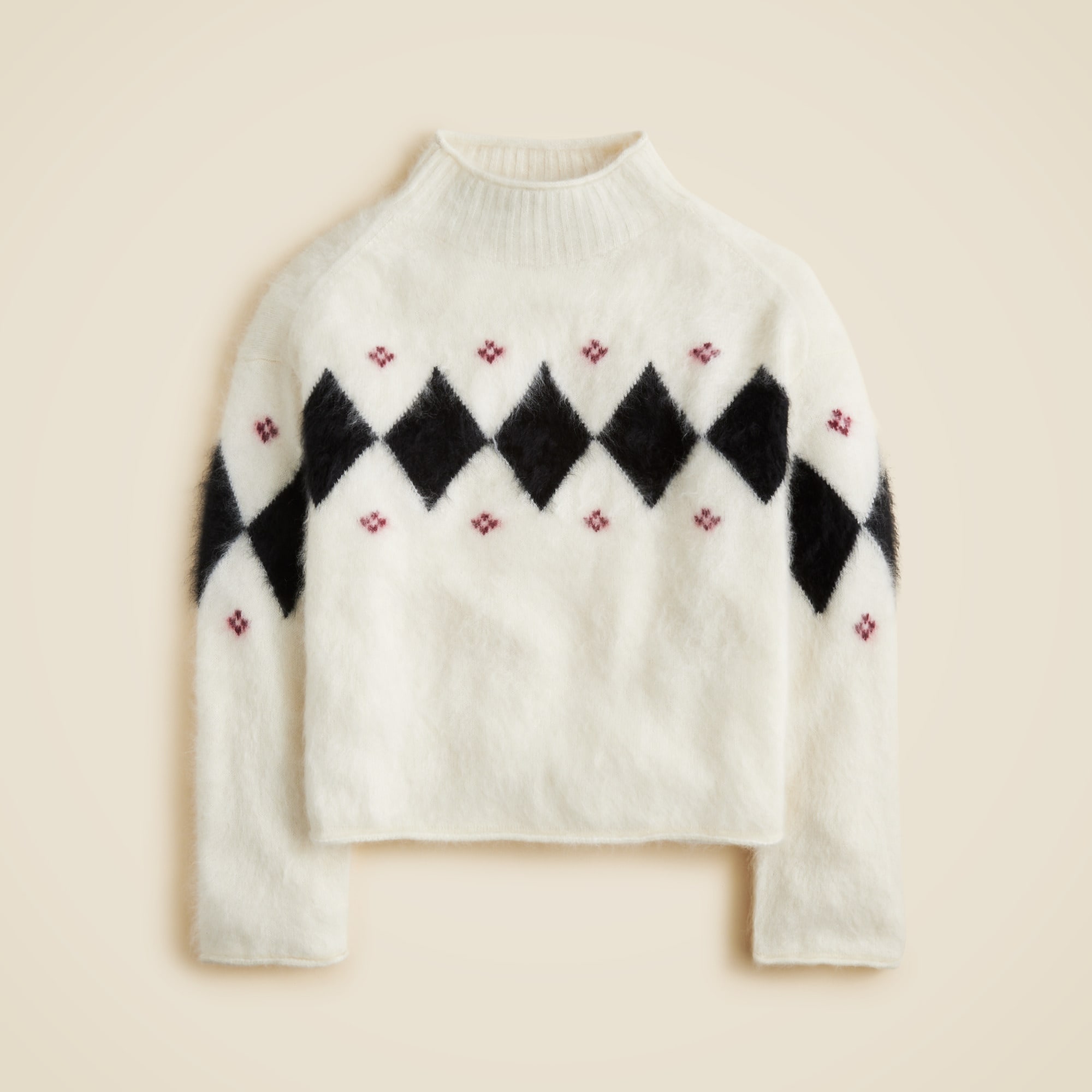 Brushed Cashmere 2025 Rollneck&amp;trade; Sweater in Argyle