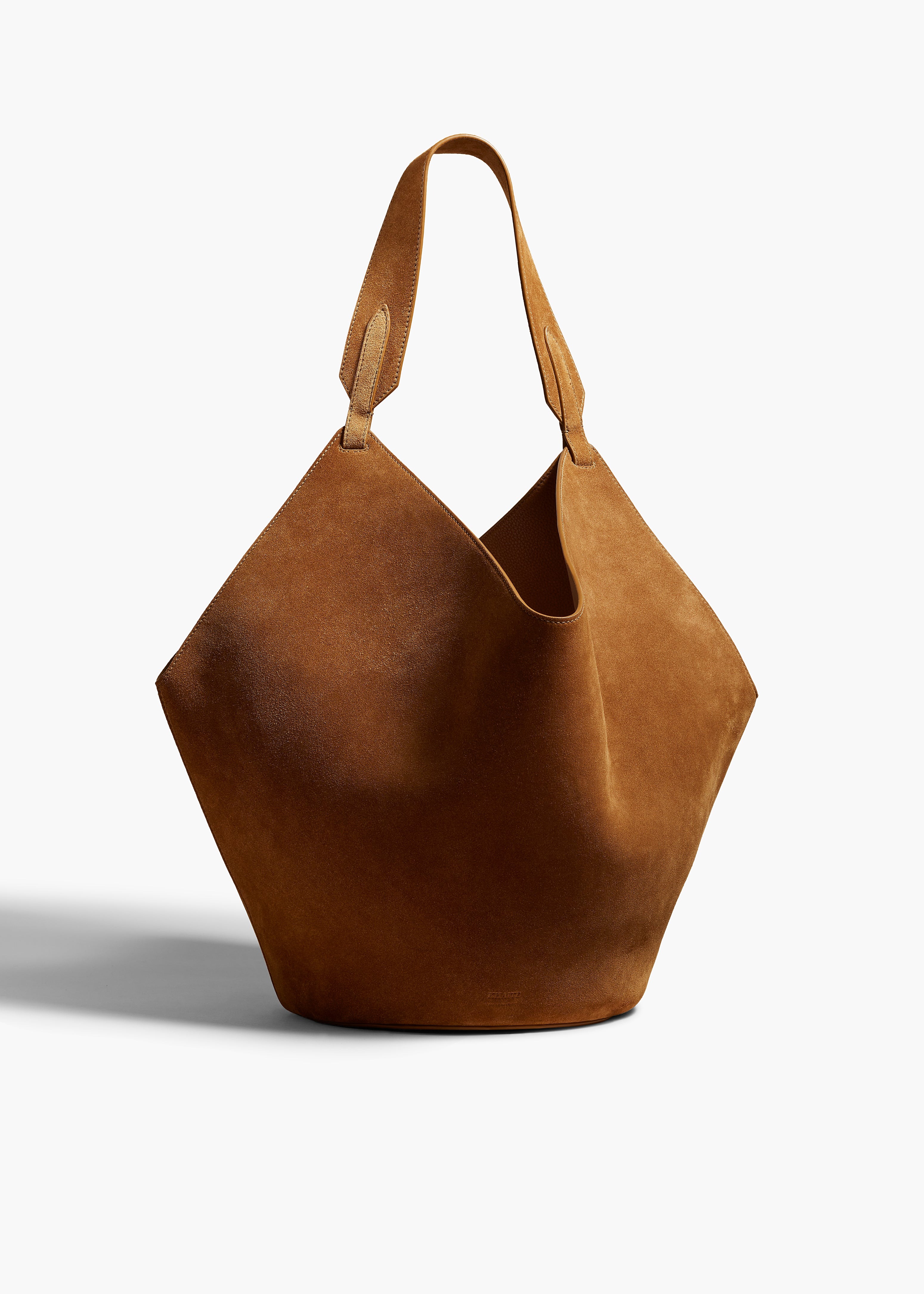 Khaite, Medium Lotus Tote in Mud Suede
