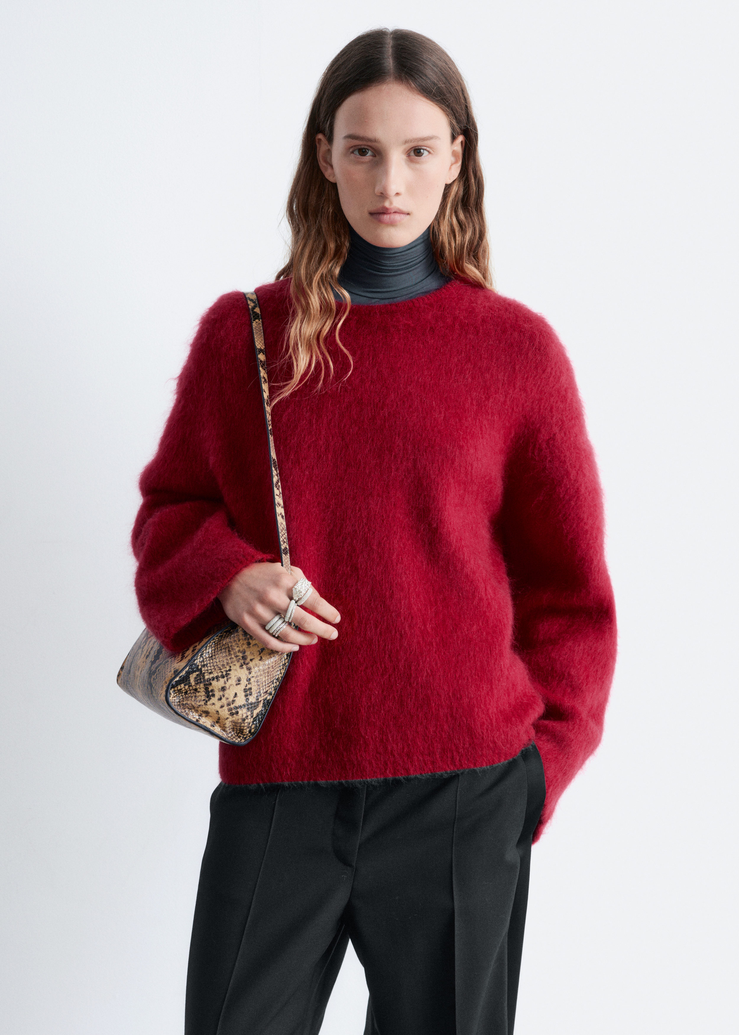 Brushed Mohair-Blend Sweater