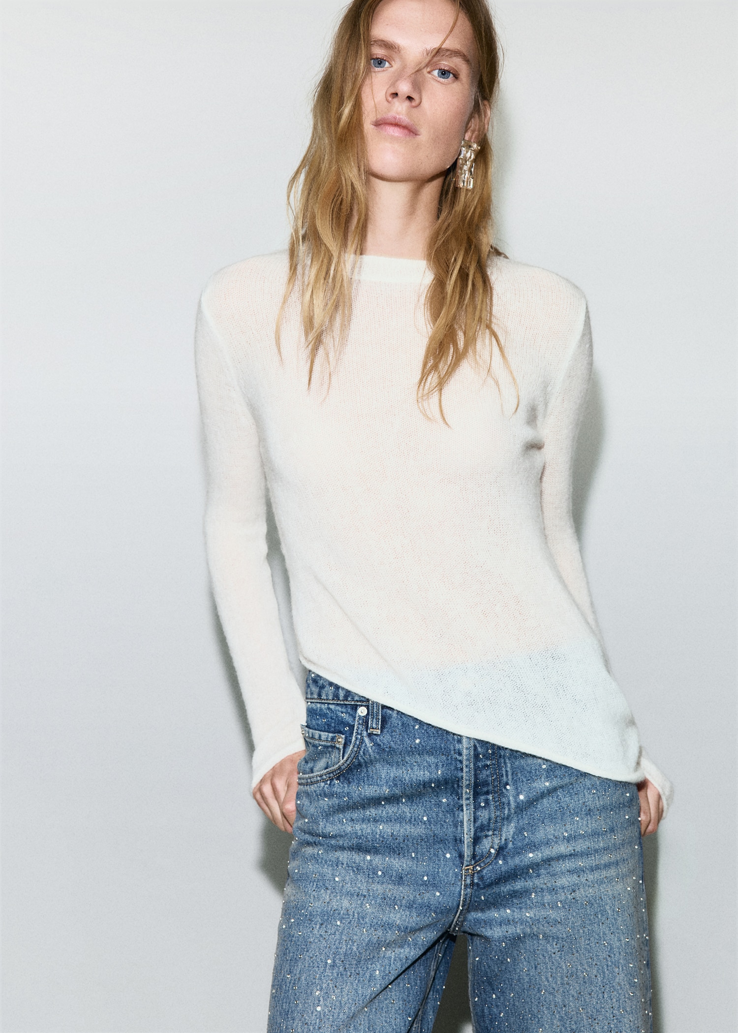 Asymmetrical Alpaca and Wool Blend Sweater - Women | Mango United Kingdom