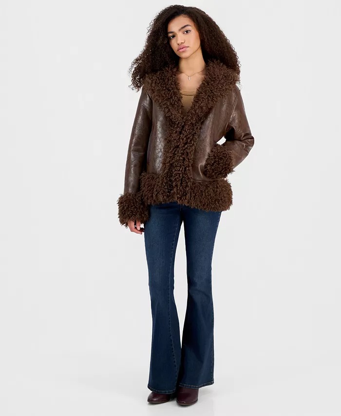 Women&#039;s Penny Lane Faux Fur Trim Jacket
