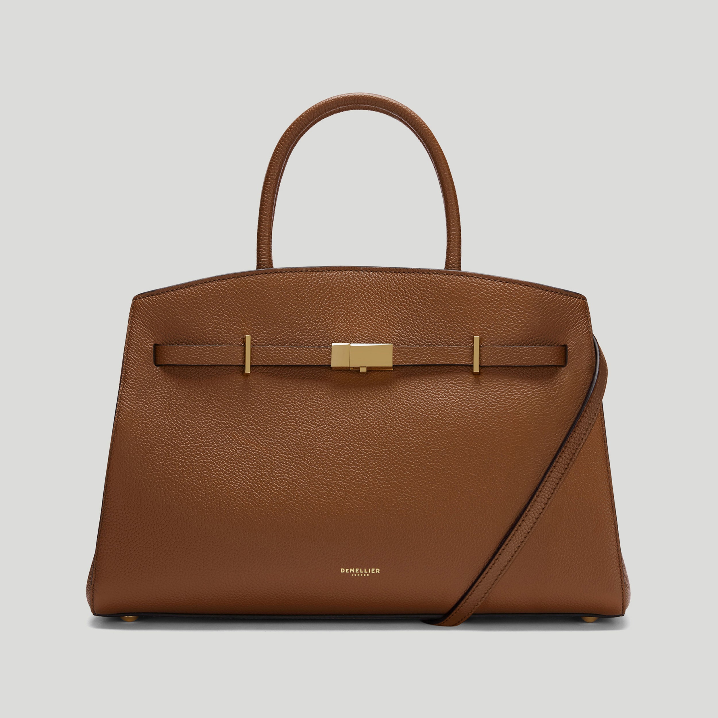 The Midi Hudson | Tan Small Grain | Demellier