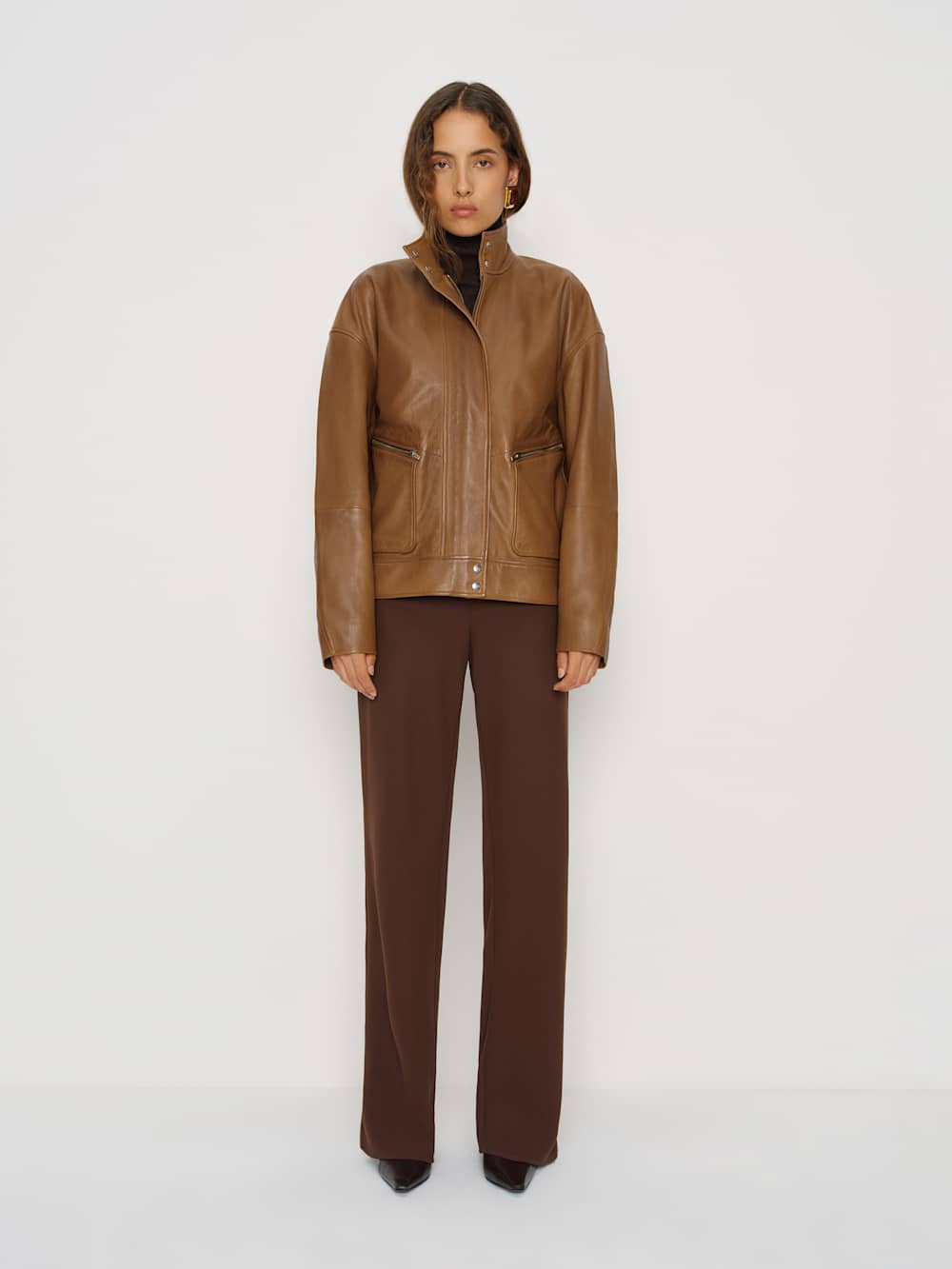 Veda Harrison Leather Oversized Bomber