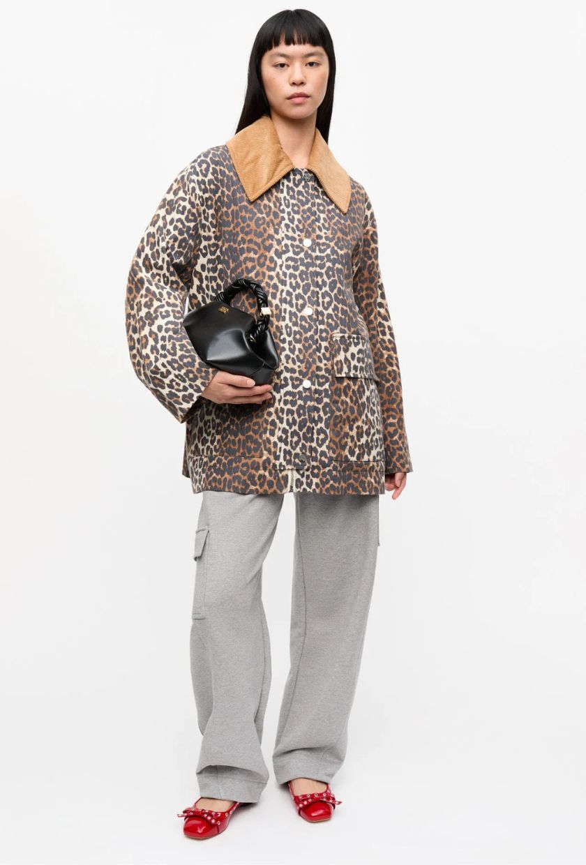 GANNI, Leopard Canvas Jacket