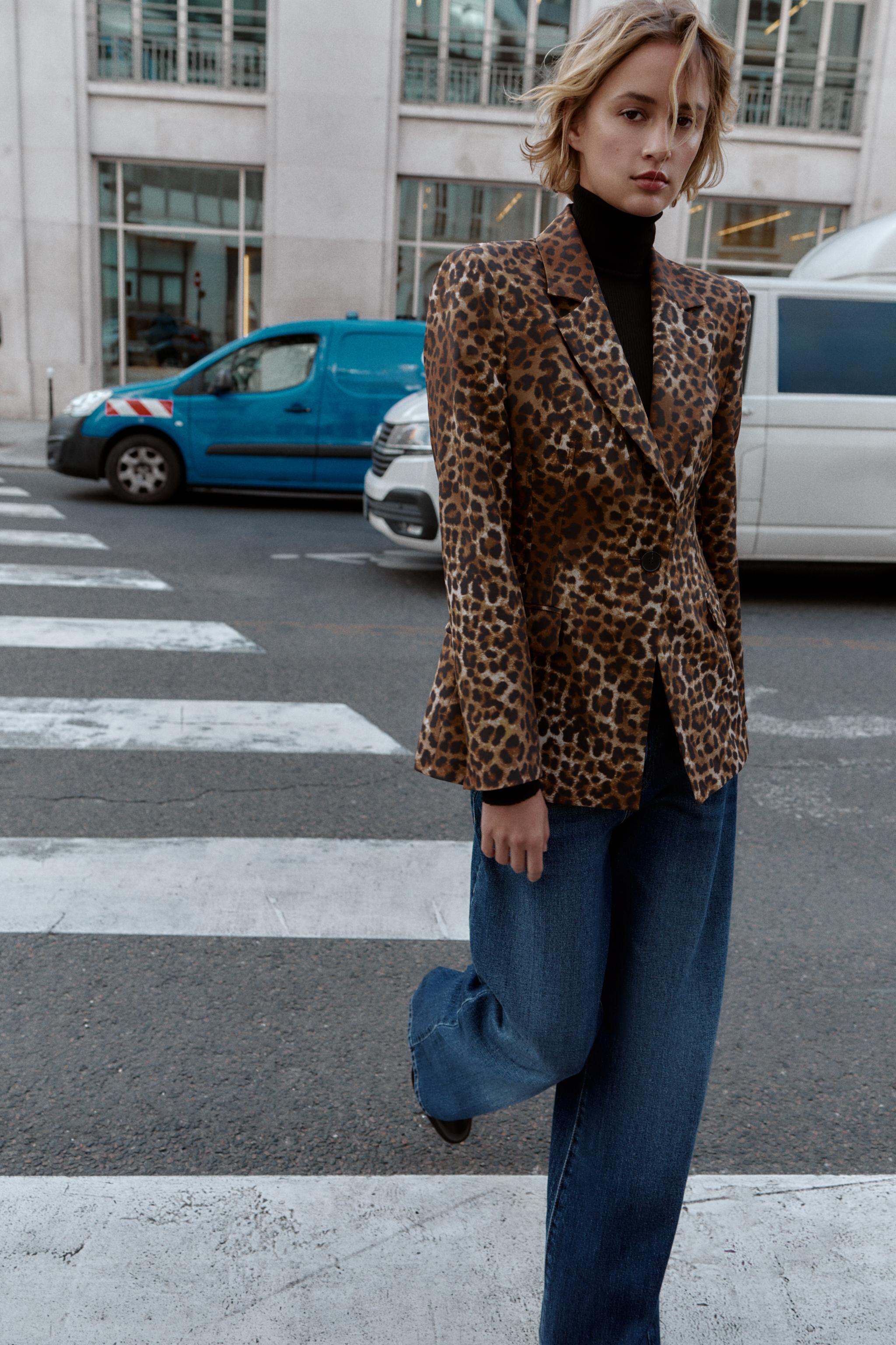 Tailored Animal Print Blazer
