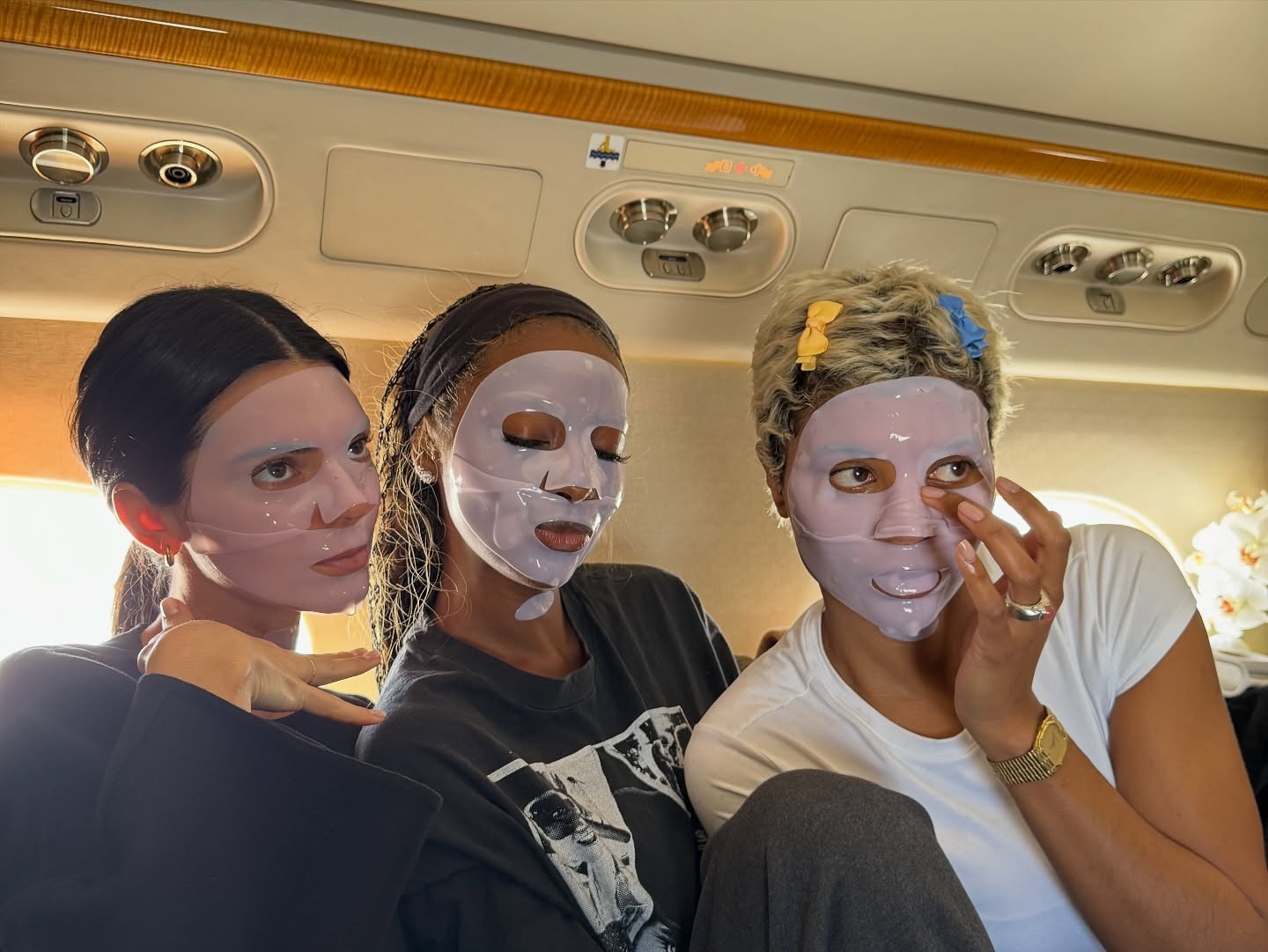 Kendall Jenner wearing the Medicube PDRN Pink Gel Mask