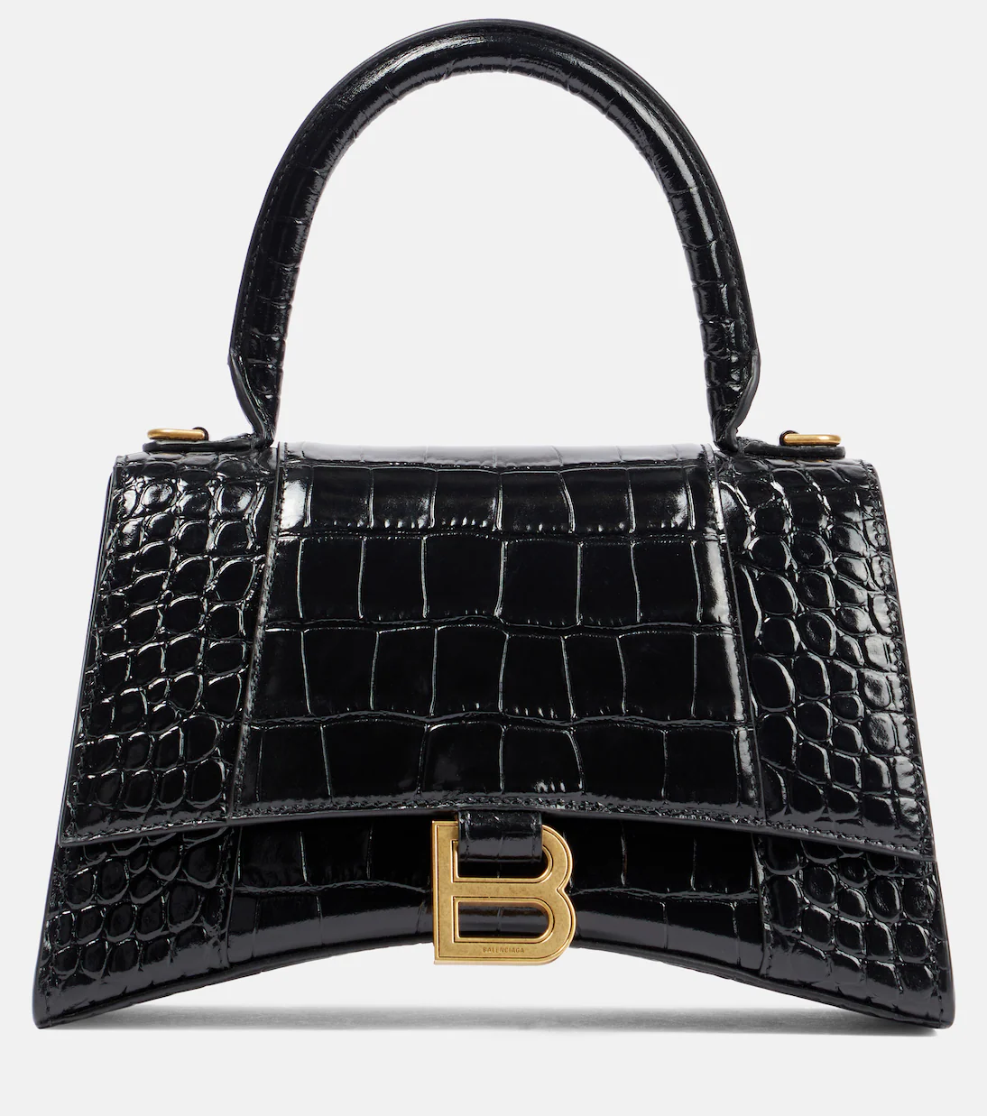 Balenciaga, Hourglass Small Croc-Effect Leather Crossbody Bag