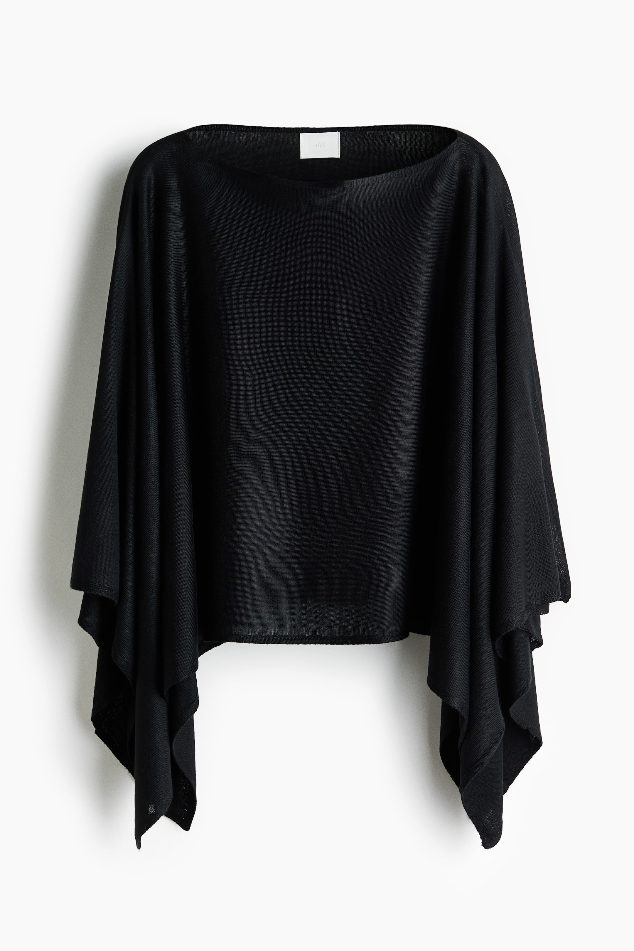 Fine-Knit Cape - Black