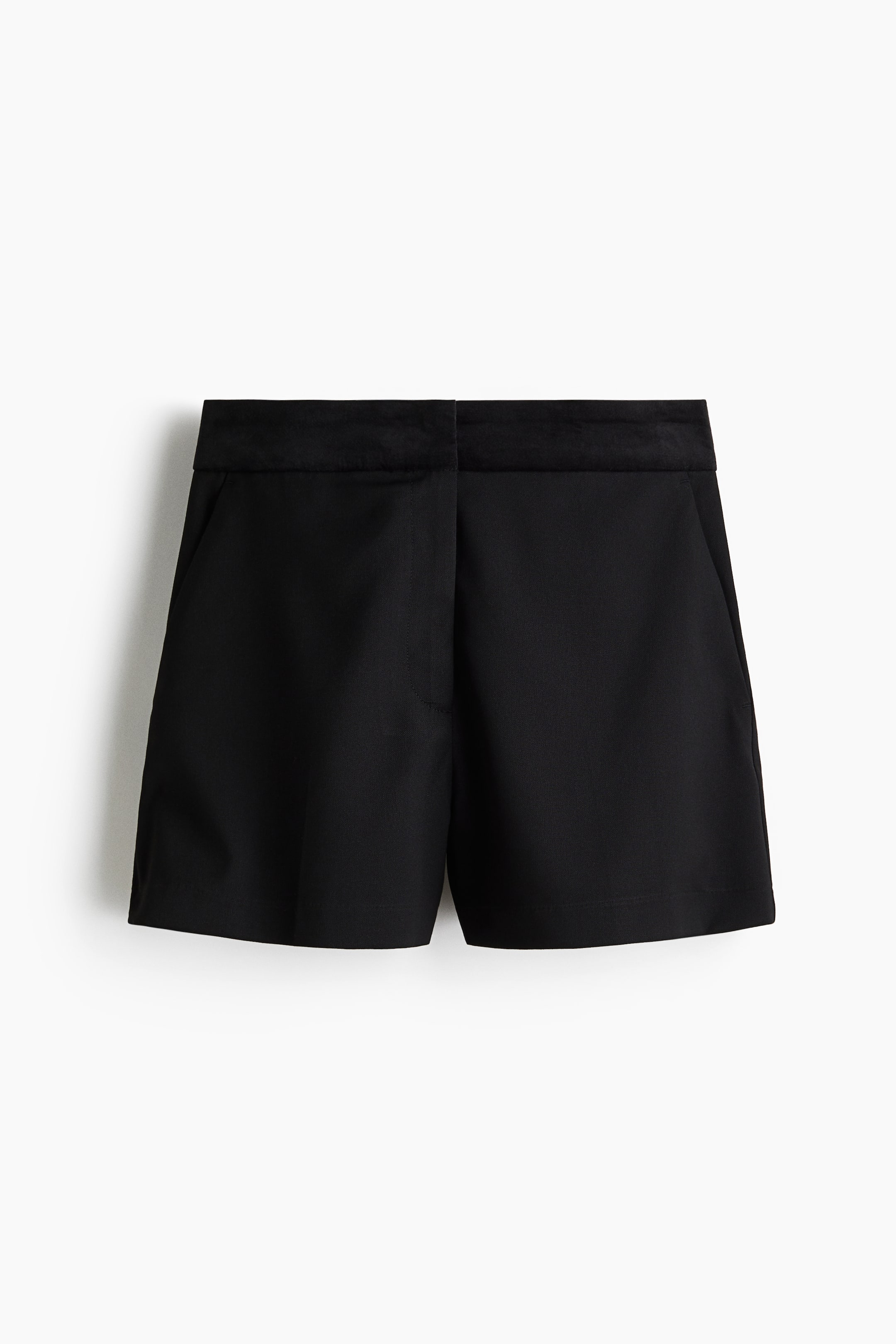 High-Waist Dress Shorts - Black
