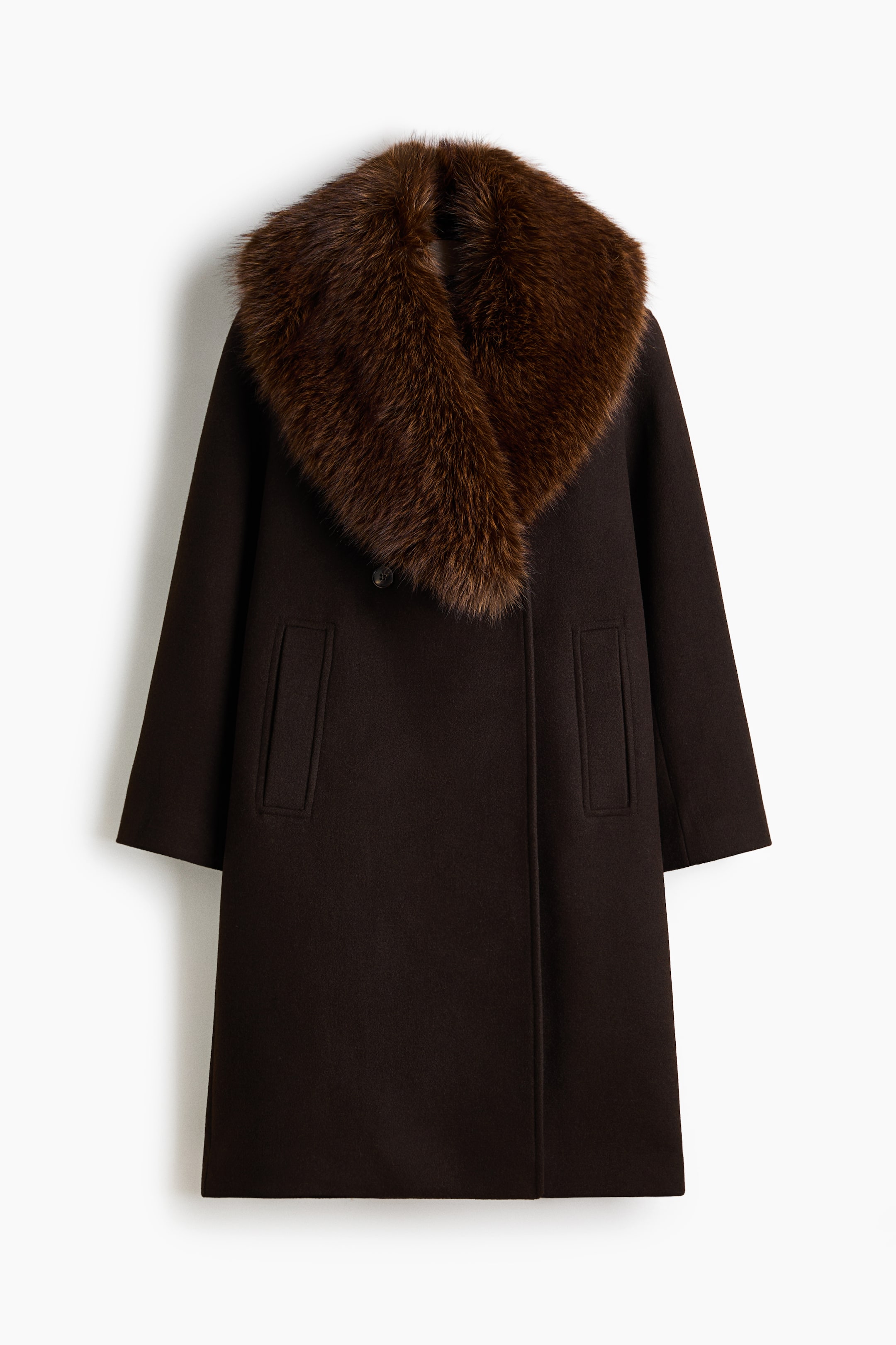 Double-Breasted Coat - Dark Gray Melange