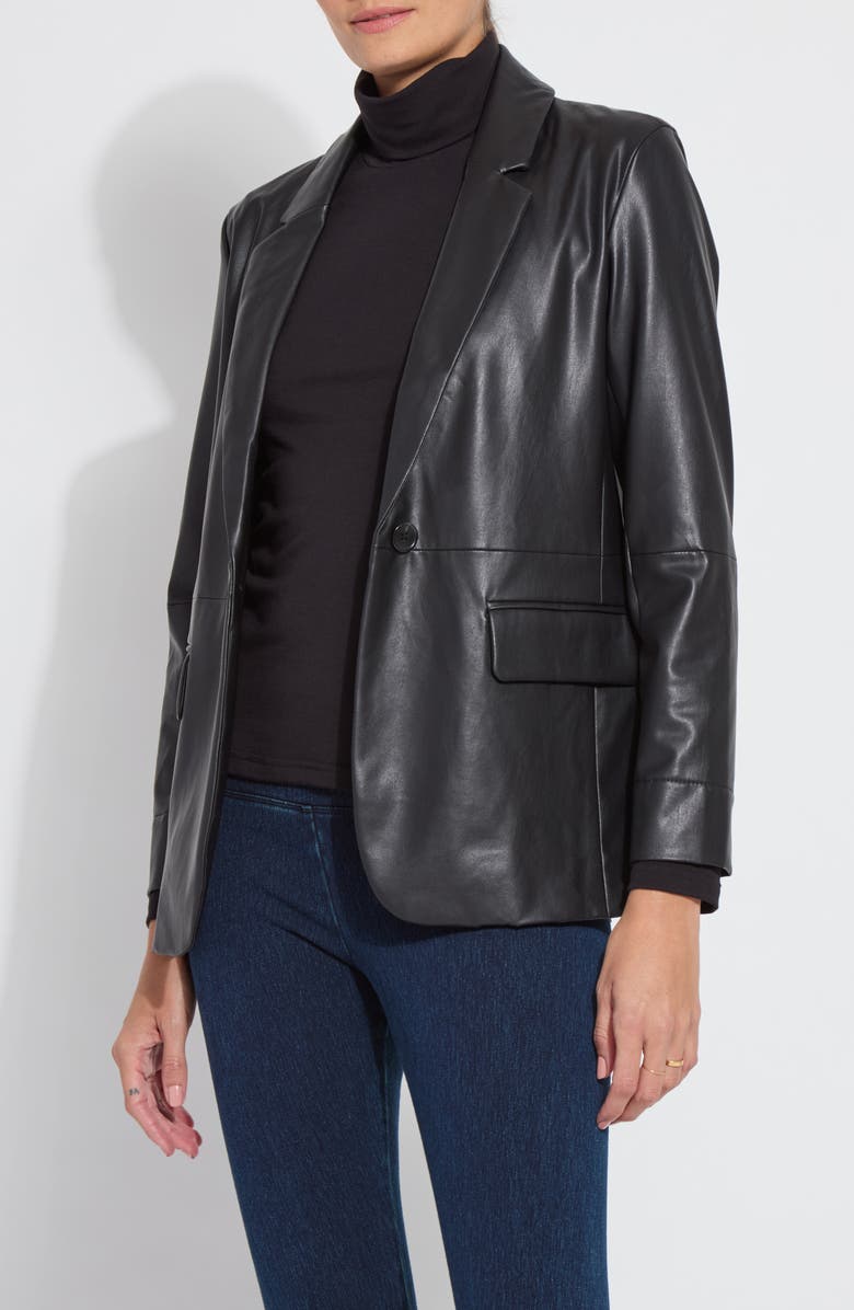 &#039;lyssentials Faux Leather Blazer