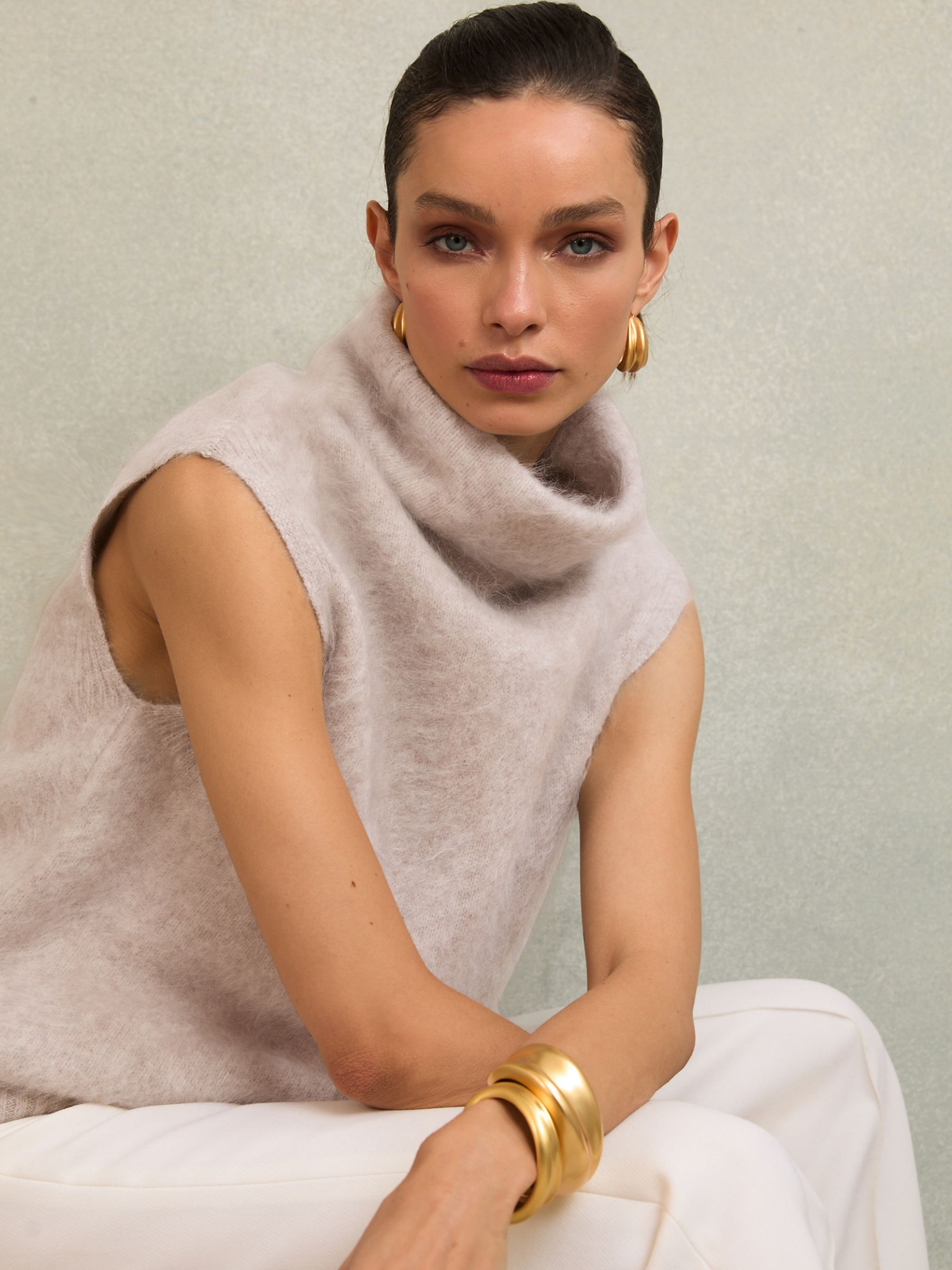 Atelier 100% Brushed-Cashmere Tank Top in Neutral