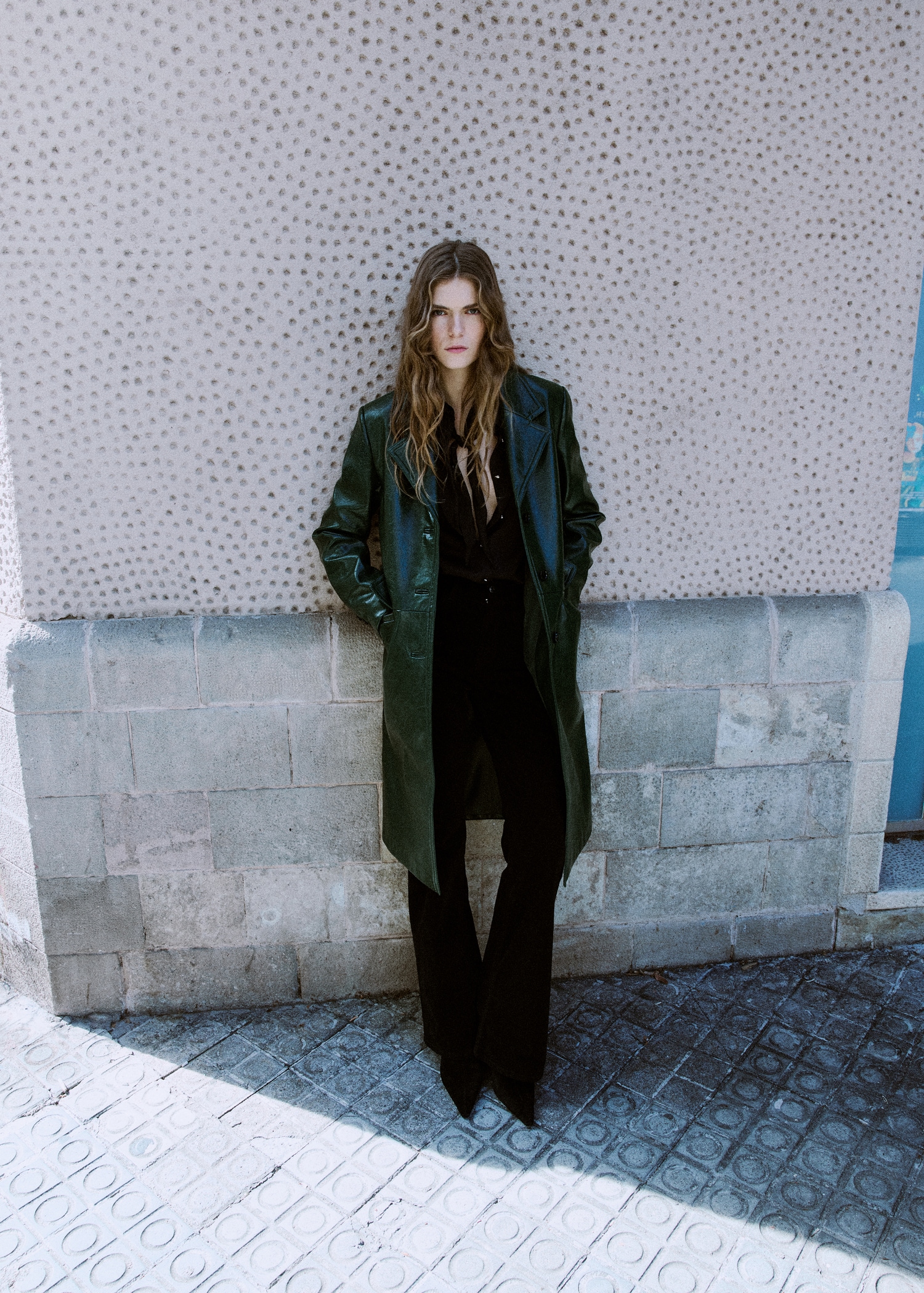 Long Faux-Leather Coat - Women | Mango Usa