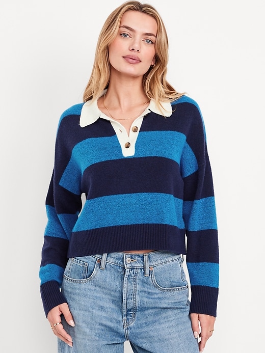 Sosoft Crop Polo Sweater