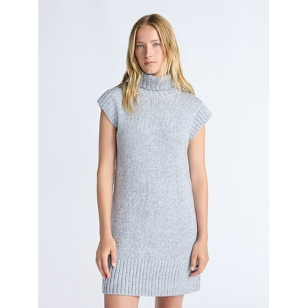 Free Assembly Women&#039;s Turtleneck Sweater Mini Dress, Sleeveless, Sizes Xs-Xxl