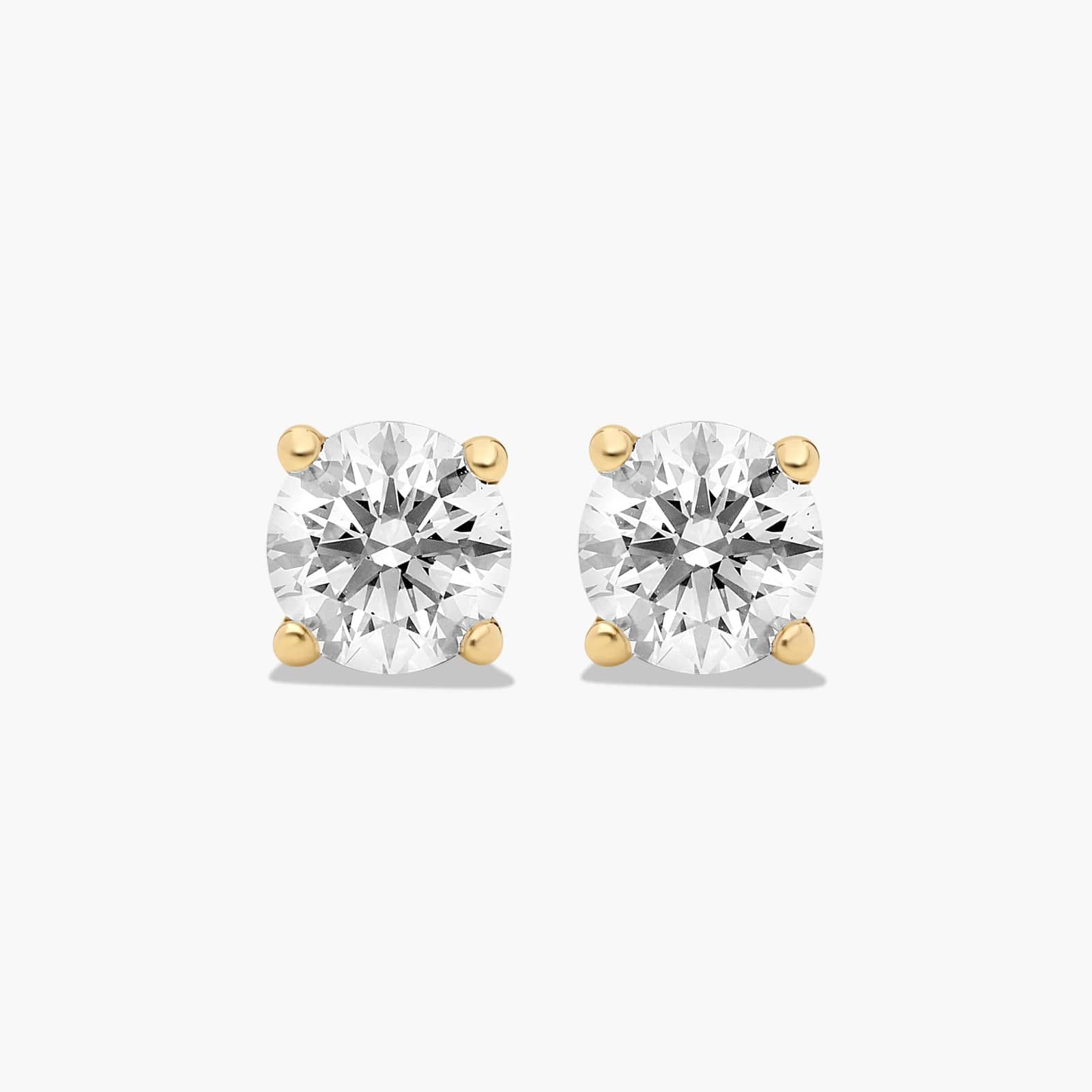 James Allen, Four Prong 0.5 CTW Round Lab-Grown Diamond Stud Earrings In 14K Yellow Gold