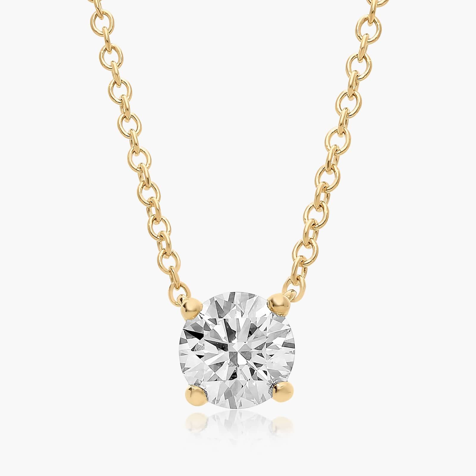 James Allen, 14K Yellow Gold Four Prong Basket Solitaire Lab-Grown Diamond Pendant