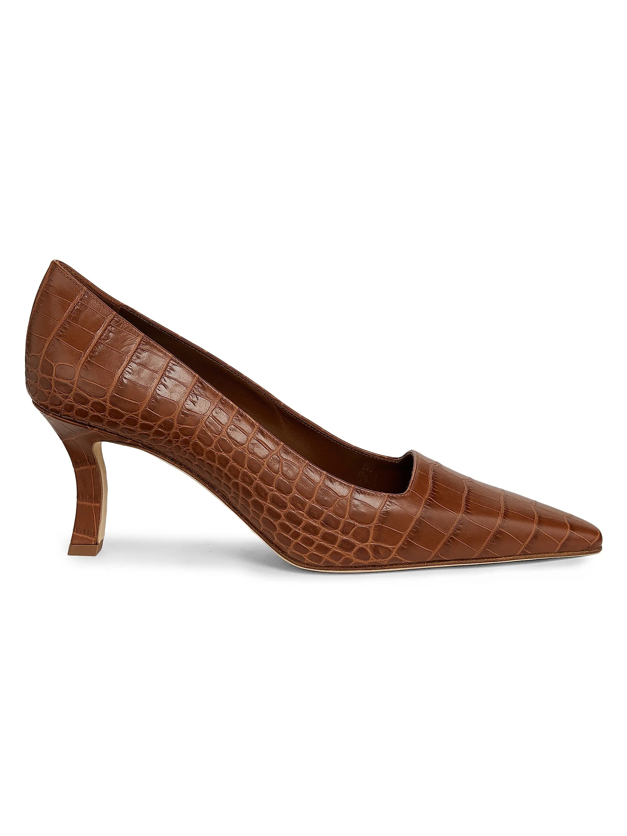 Manolo Blahnik, Moiralo Croc-Embossed Leather Pumps
