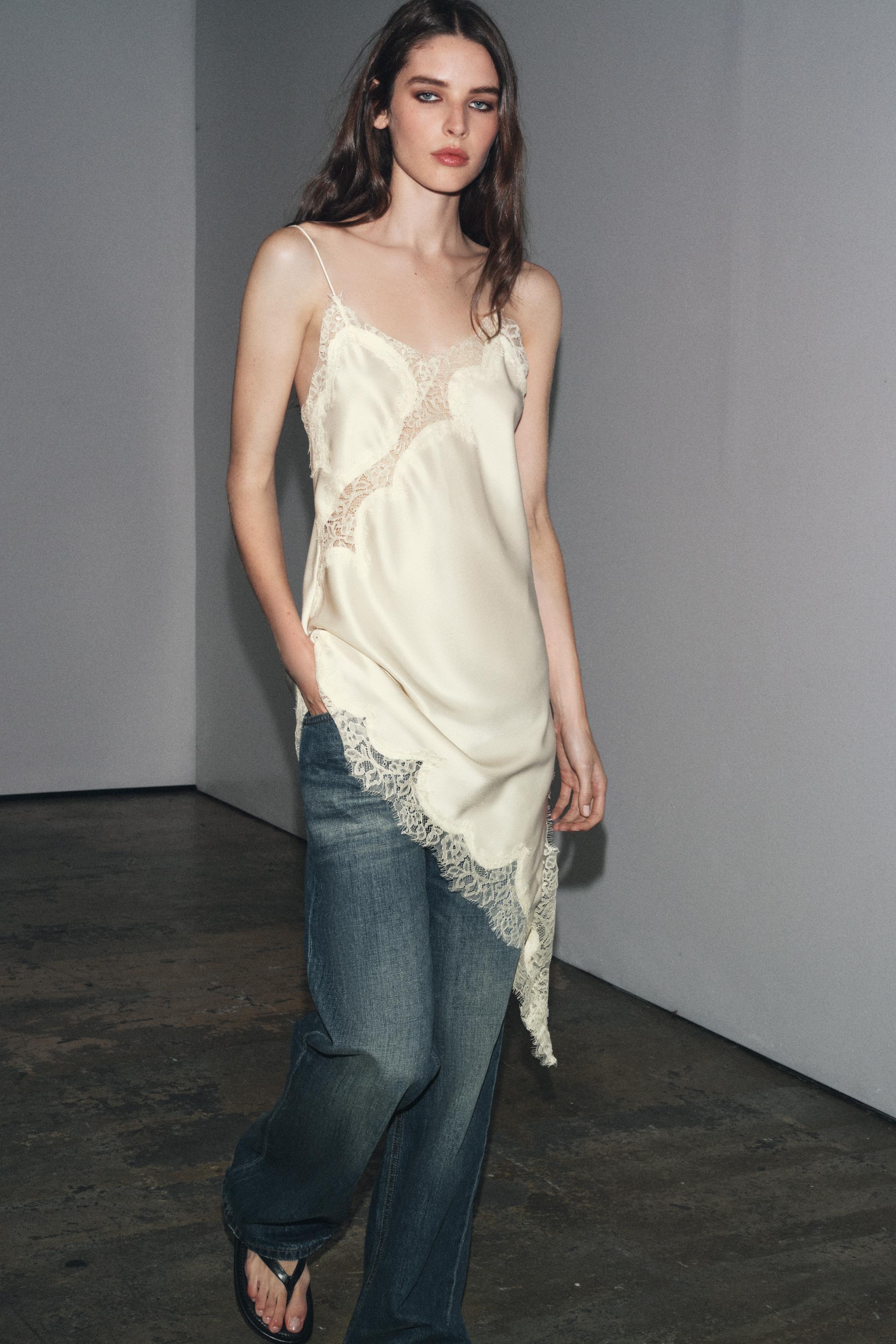 Zw Collection Asymmetric Lace Dress