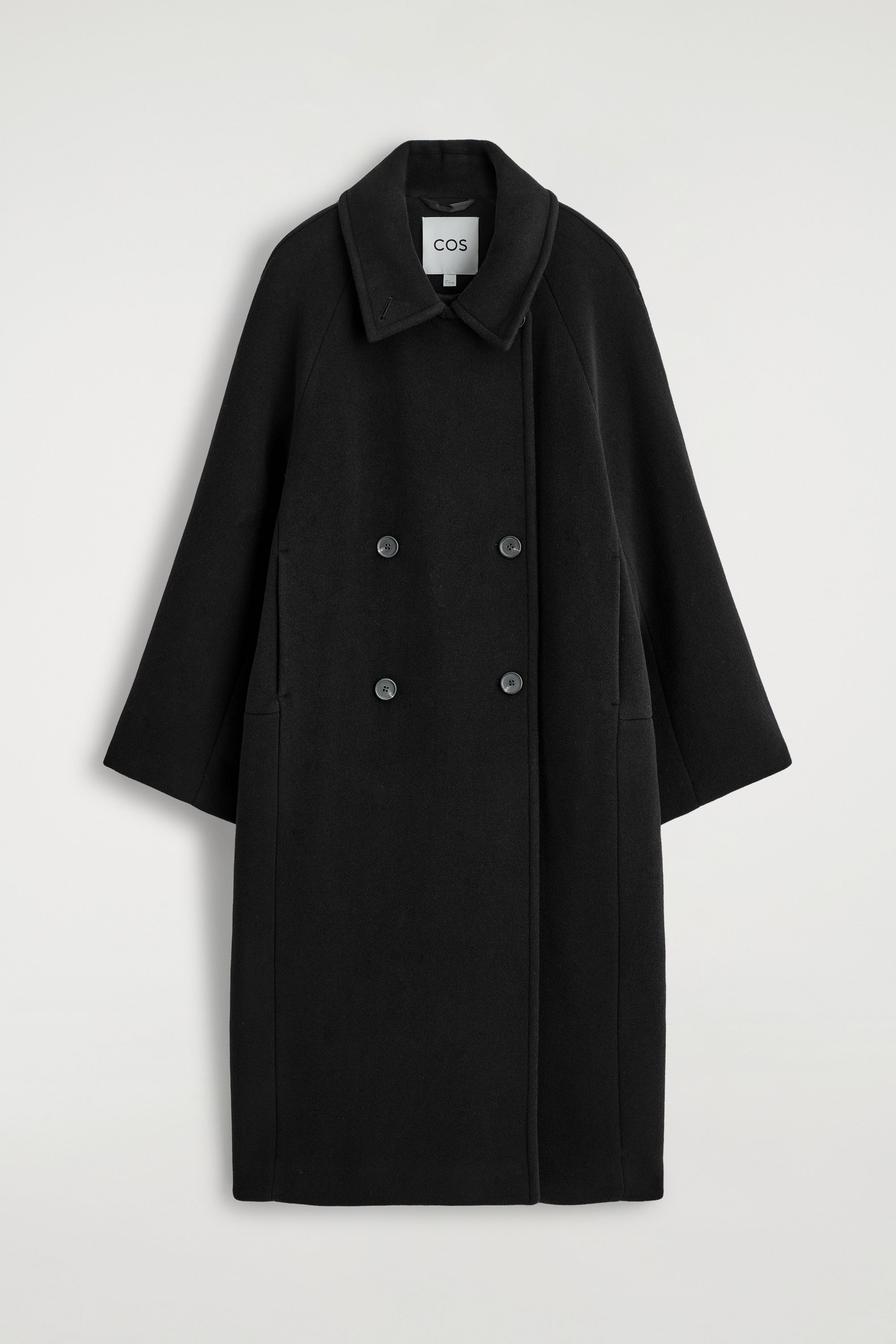 Oversized Double-Breasted Wool Long Coat