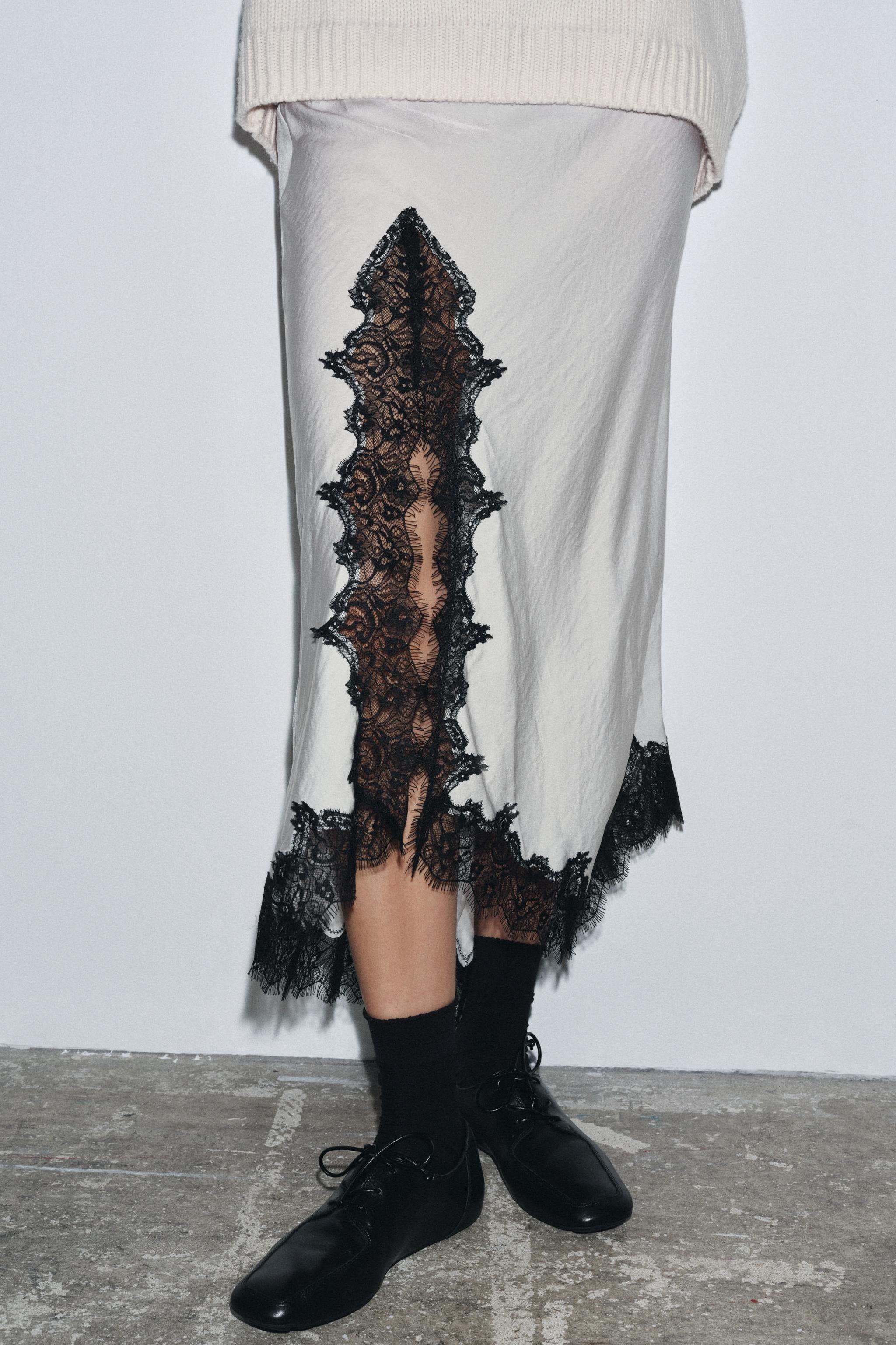 Zw Collection Lace Midi Skirt