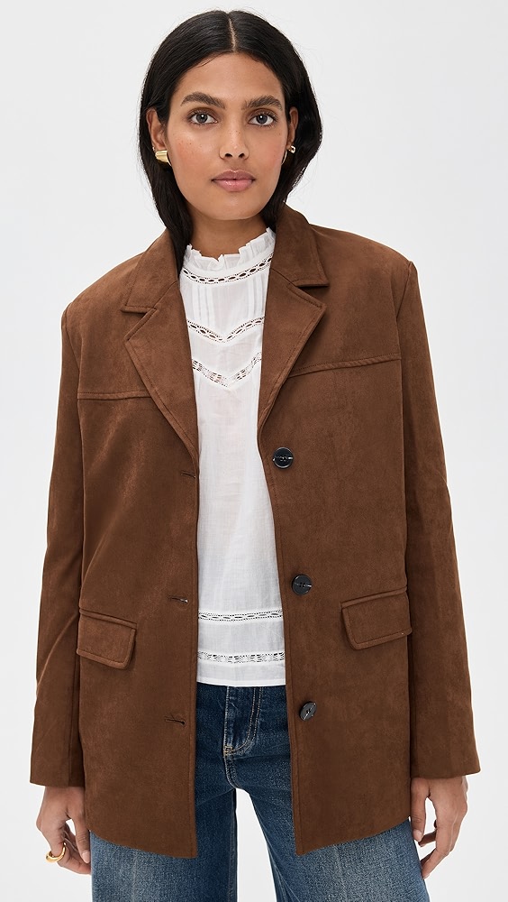 English Factory Faux Suede Jacket
