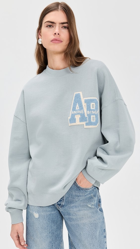 Anine Bing Miles Oversized Letterman Sweatshirt