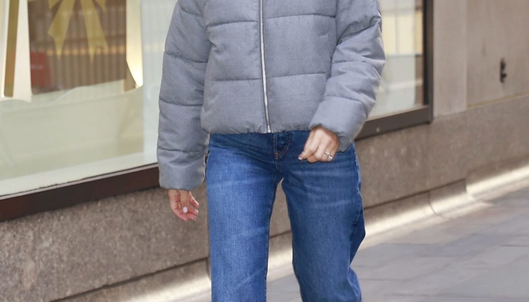 Instead of Leggings and Sneakers, Fashion Girls Are Wearing Puffer Jackets With These Non-Skinny Pants and Boots